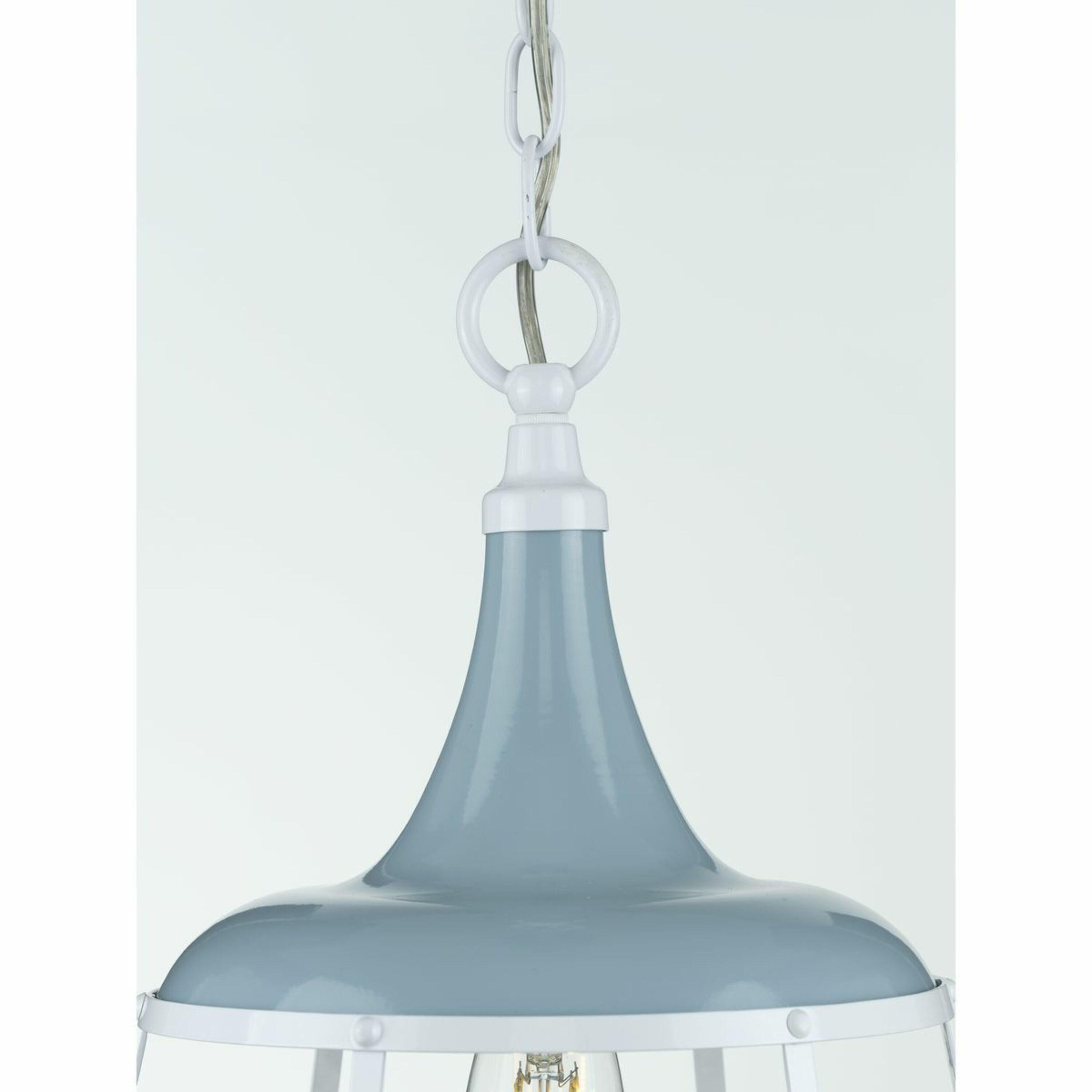 Progress Lighting, Bastille Collection, 1-Light Mini-Pendant, Coastal Blue, Country Basket Shade