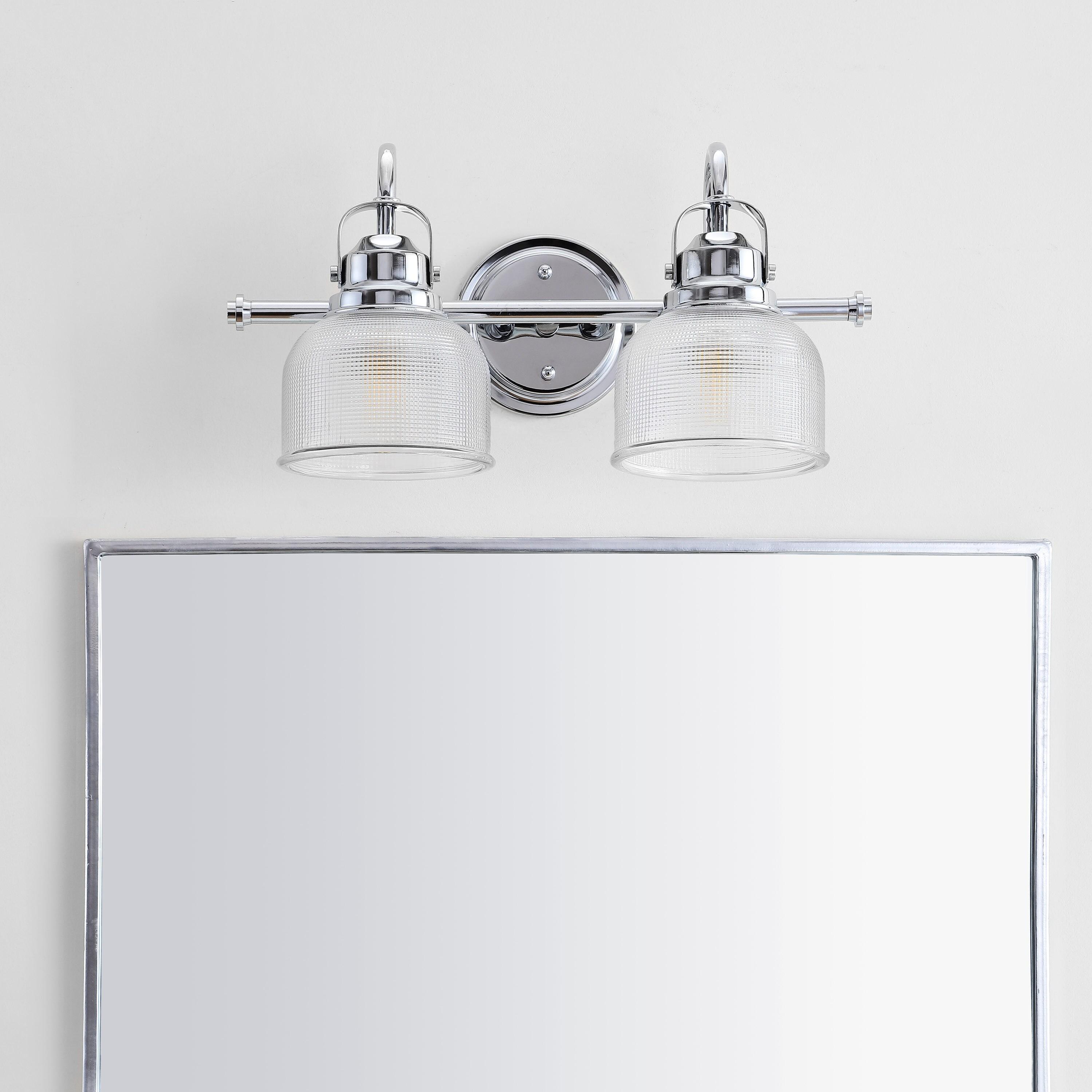 17.25" Metal/Glass Vanity Wall Light, ETL Listed, Bright Bathroom Fixture - JONATHAN Y