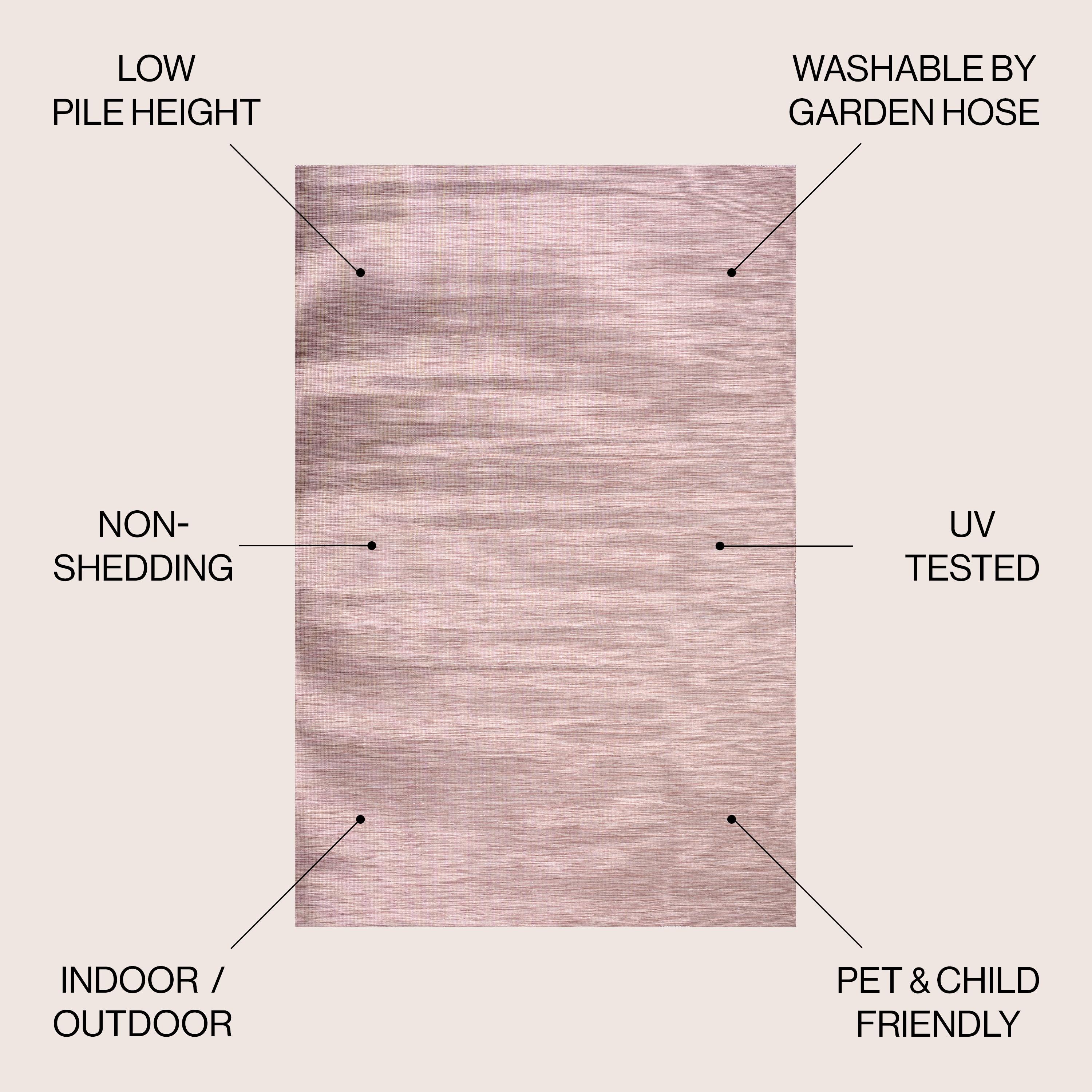 6' round Ethan Modern Flatweave Solid  Area Rug, Pink - JONATHAN Y