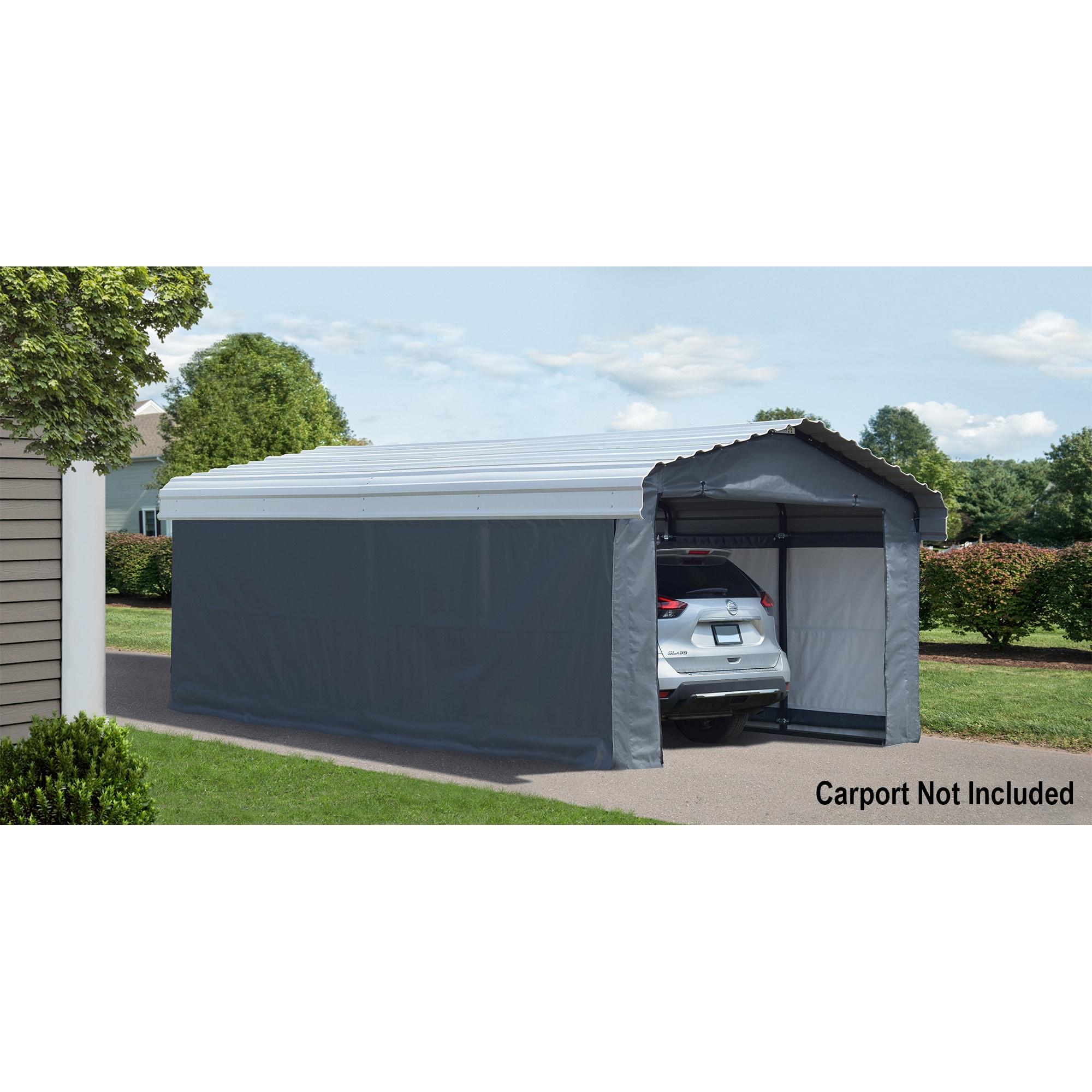 Arrow Arrow Gray Fabric Side Wall for Carport