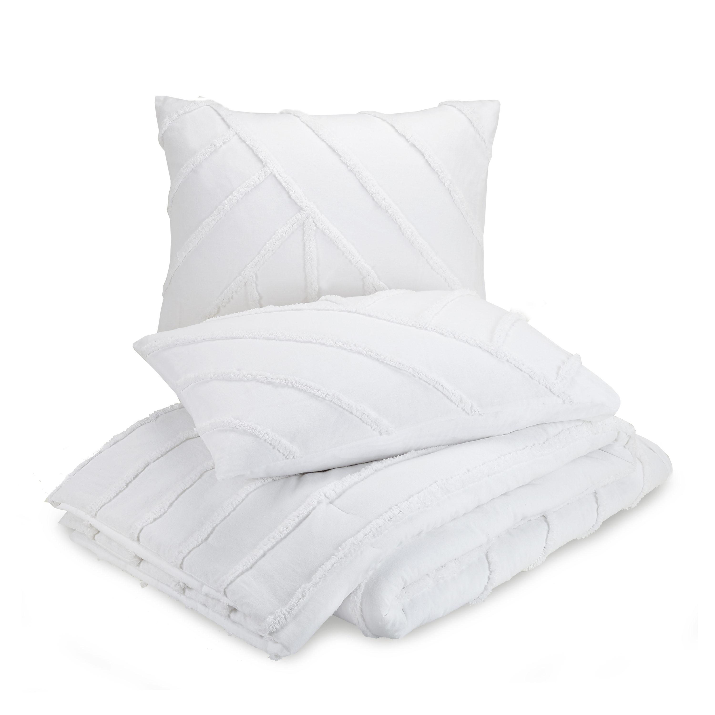 Laurel and Mayfair Cotton Ring Stitch Chevron / Zig Zag Comforter Set