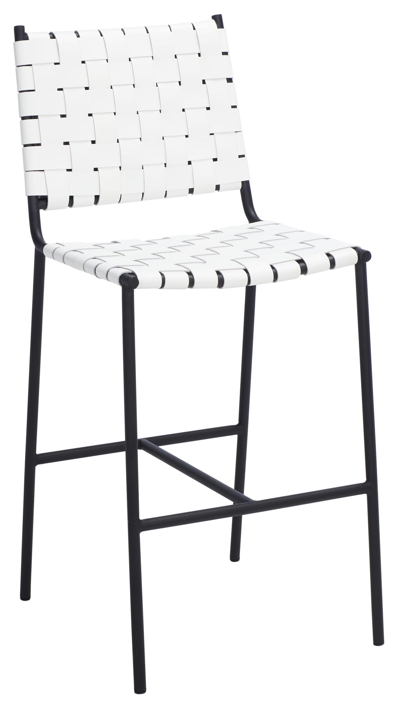 Olenna Woven Counter Stool - BST3011 - White/Black - Safavieh