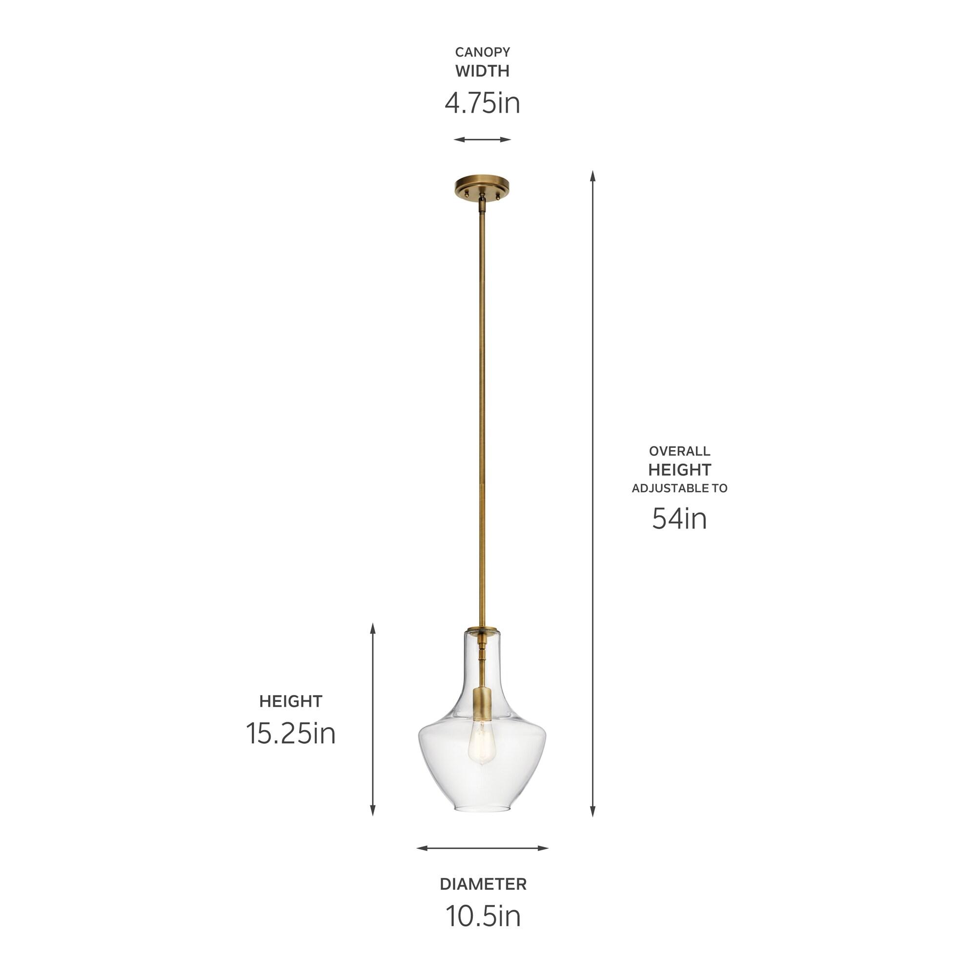 Kichler Lighting Everly 1 - Light Pendant in  Natural Brass