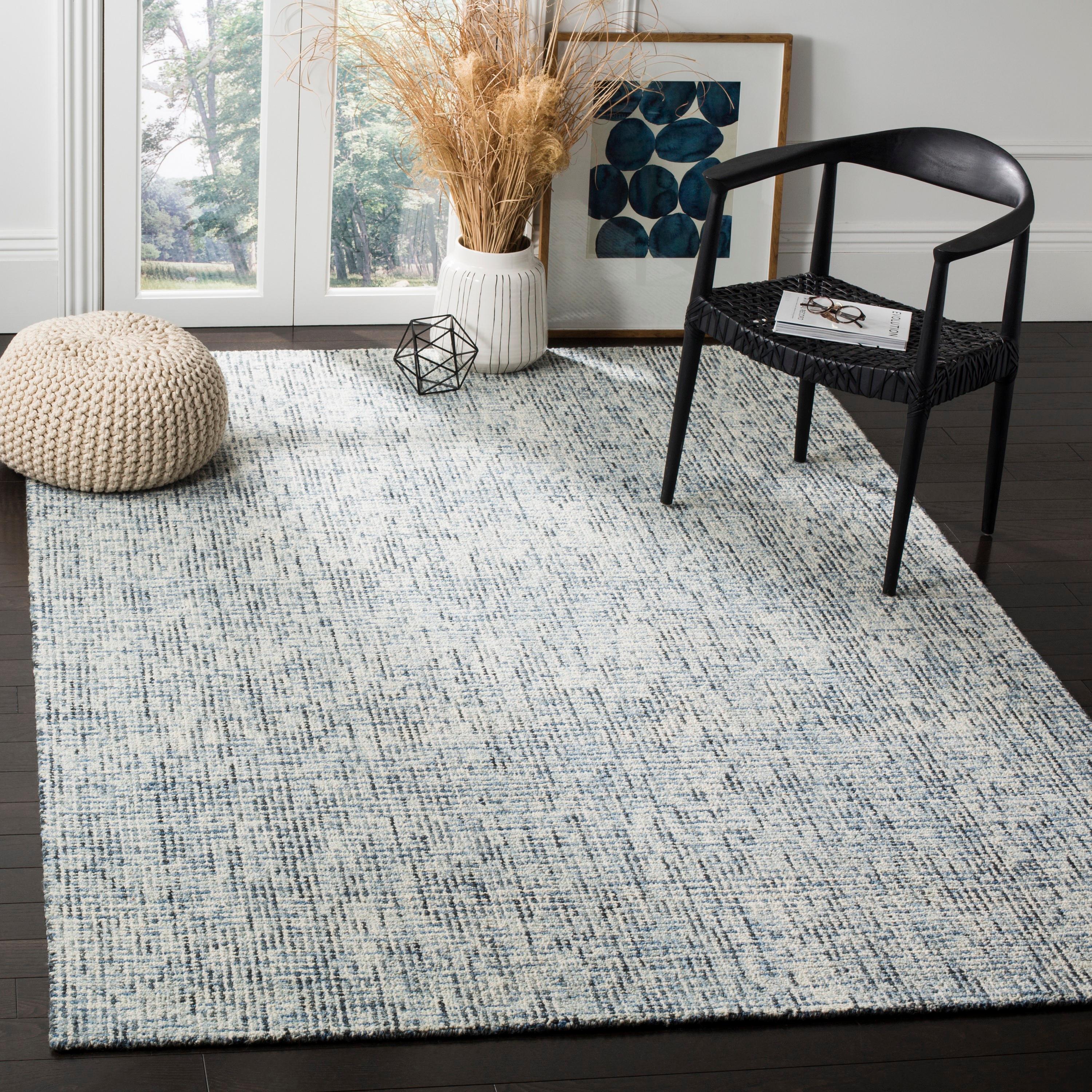 Abstract ABT468 Handmade Indoor Accent Rug - Blue/Charcoal - 2'-3"x4' - Safavieh