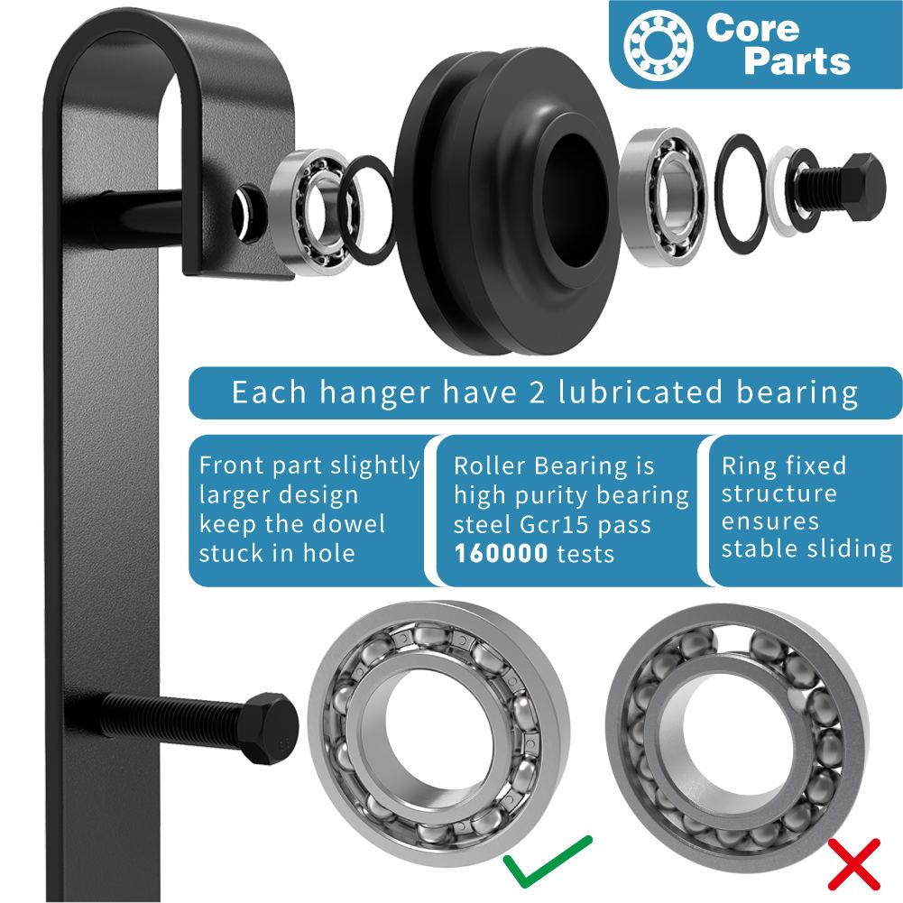 Lazio Sliding Standard Double Barn Door Hardware Kit