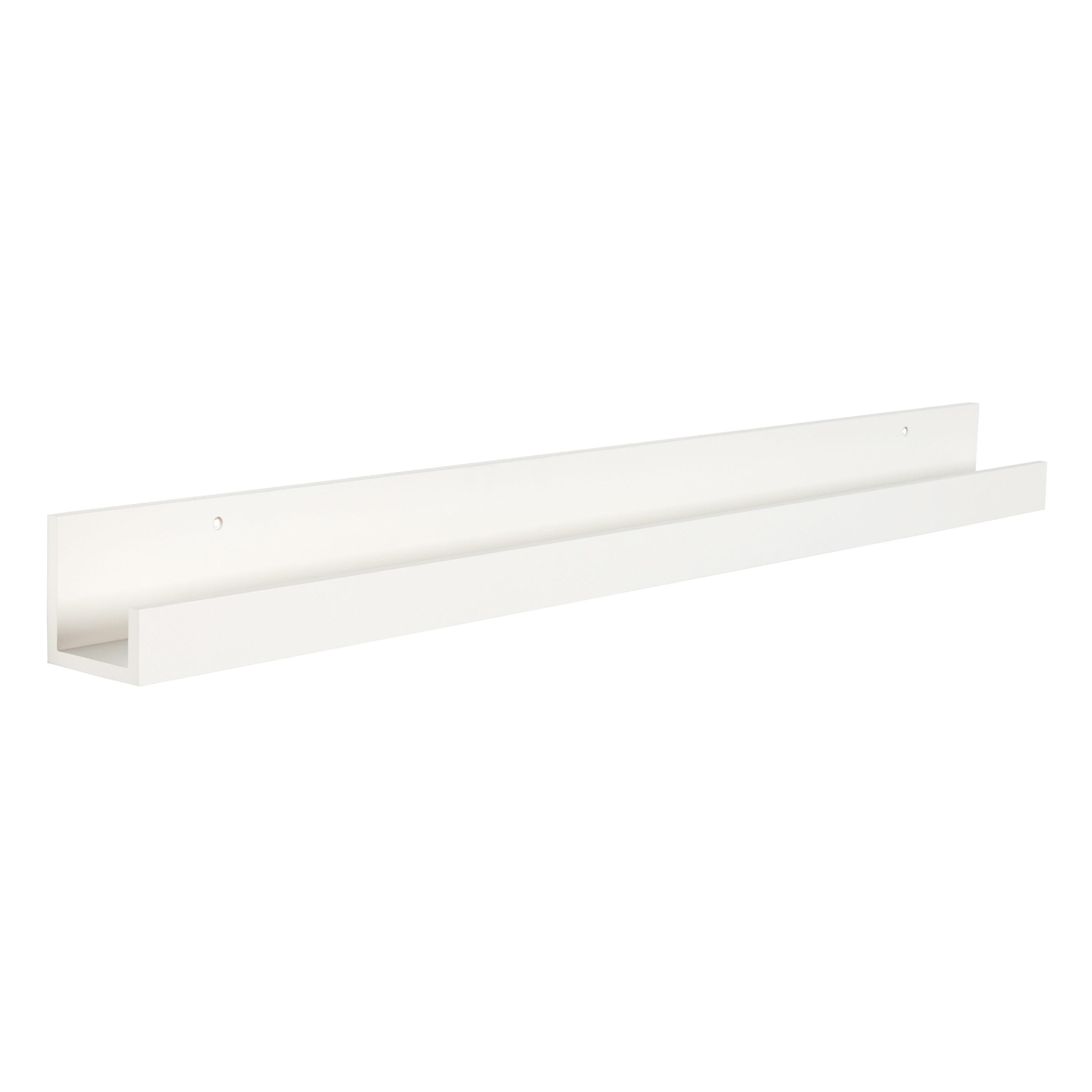 Kate & Laurel All Things Decor 3" x 42" Levie Wooden Picture Ledge Wall Shelf White: No Assembly, Wood Frame, Decorative Storage