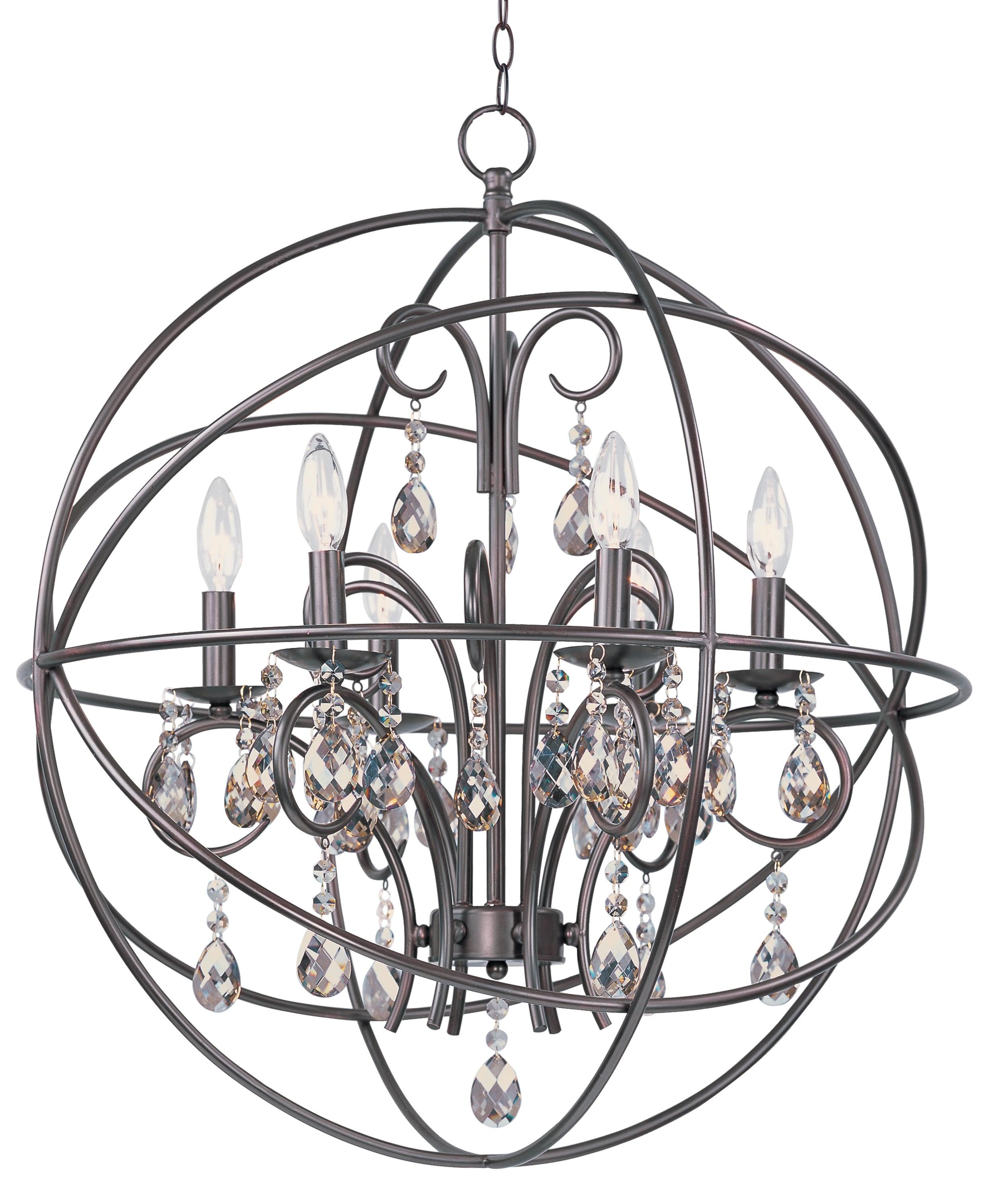 -Six Light Chandelier in Modern Style-25 inches Wide By 28 inches High-Oil Rubbed Bronze Finish Bailey Street Home 93-Bel-1251756