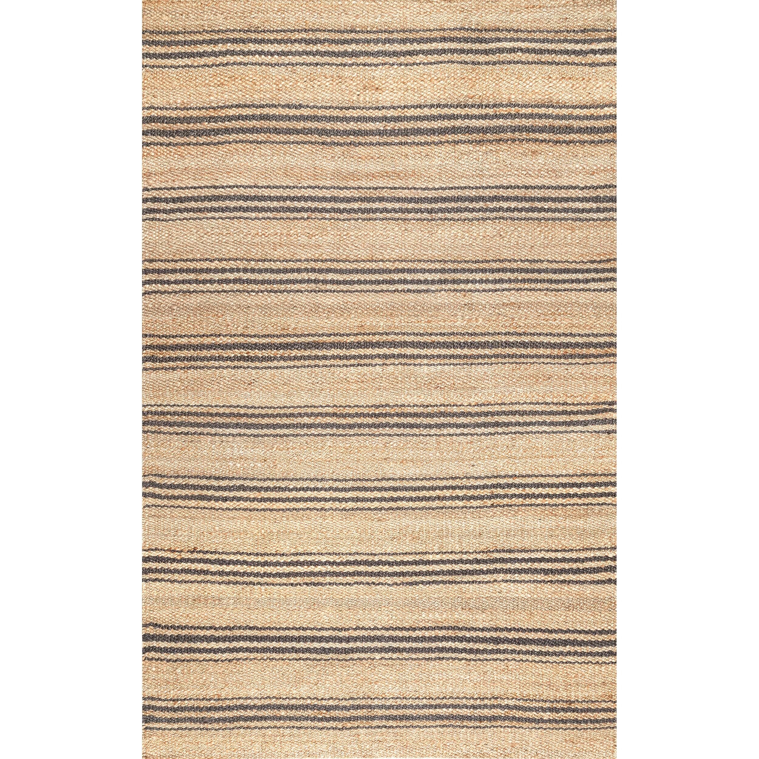 Beachcrest Home™ Natural Sycamore Striped Jute Area Rug