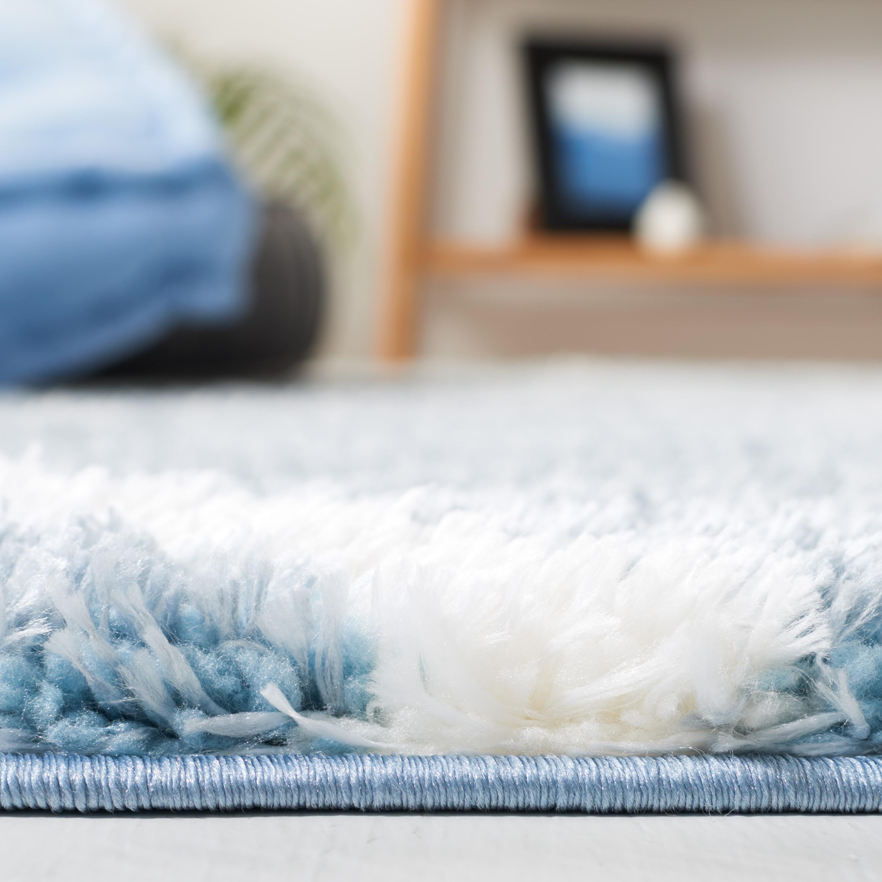 Tahoe Shag THO676 Power Loomed Indoor Accent Rug - Blue/White - 4'x6' - Safavieh