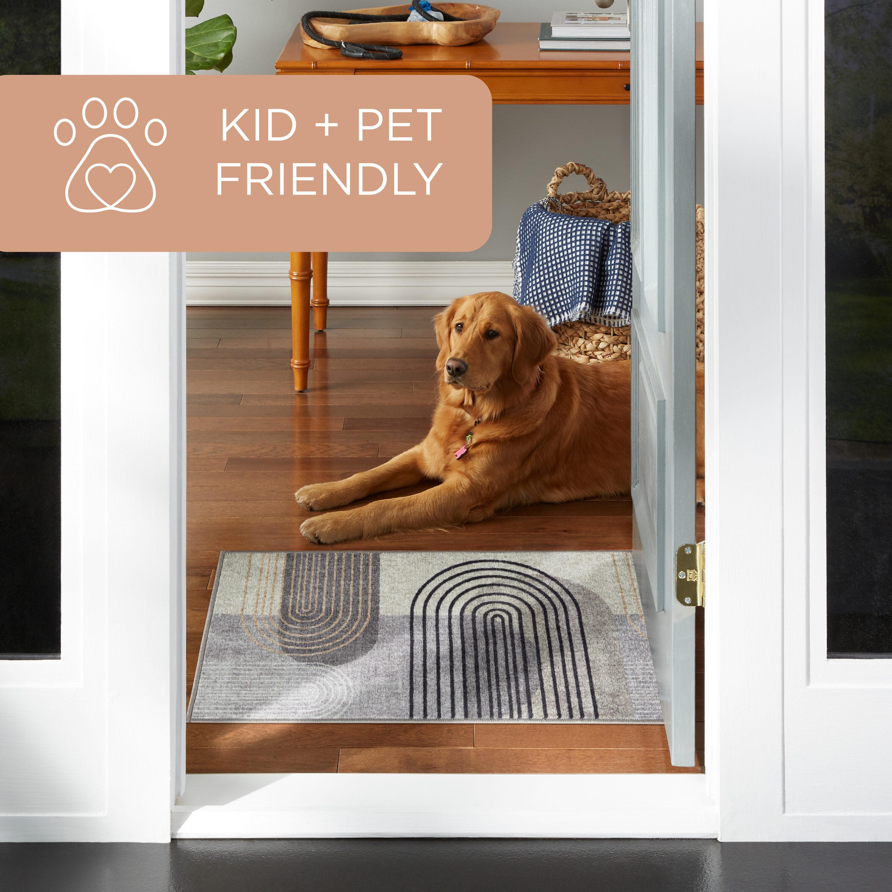 TOWN & COUNTRY EVERYDAY Avani Everwash Non-Slip Backing Area Rug Gray /Blue