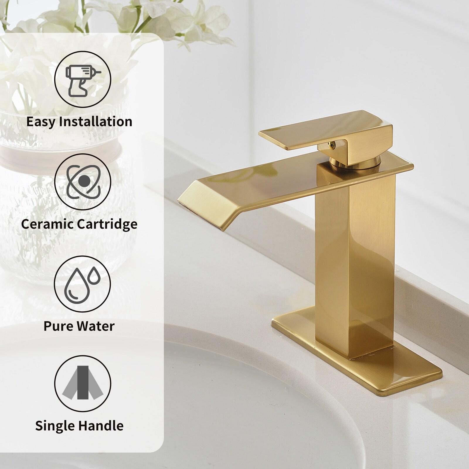 VIBRANTBATH Single-Hole Single-handle Bathroom Faucet with Drain Assembly YZJ9004-G-2