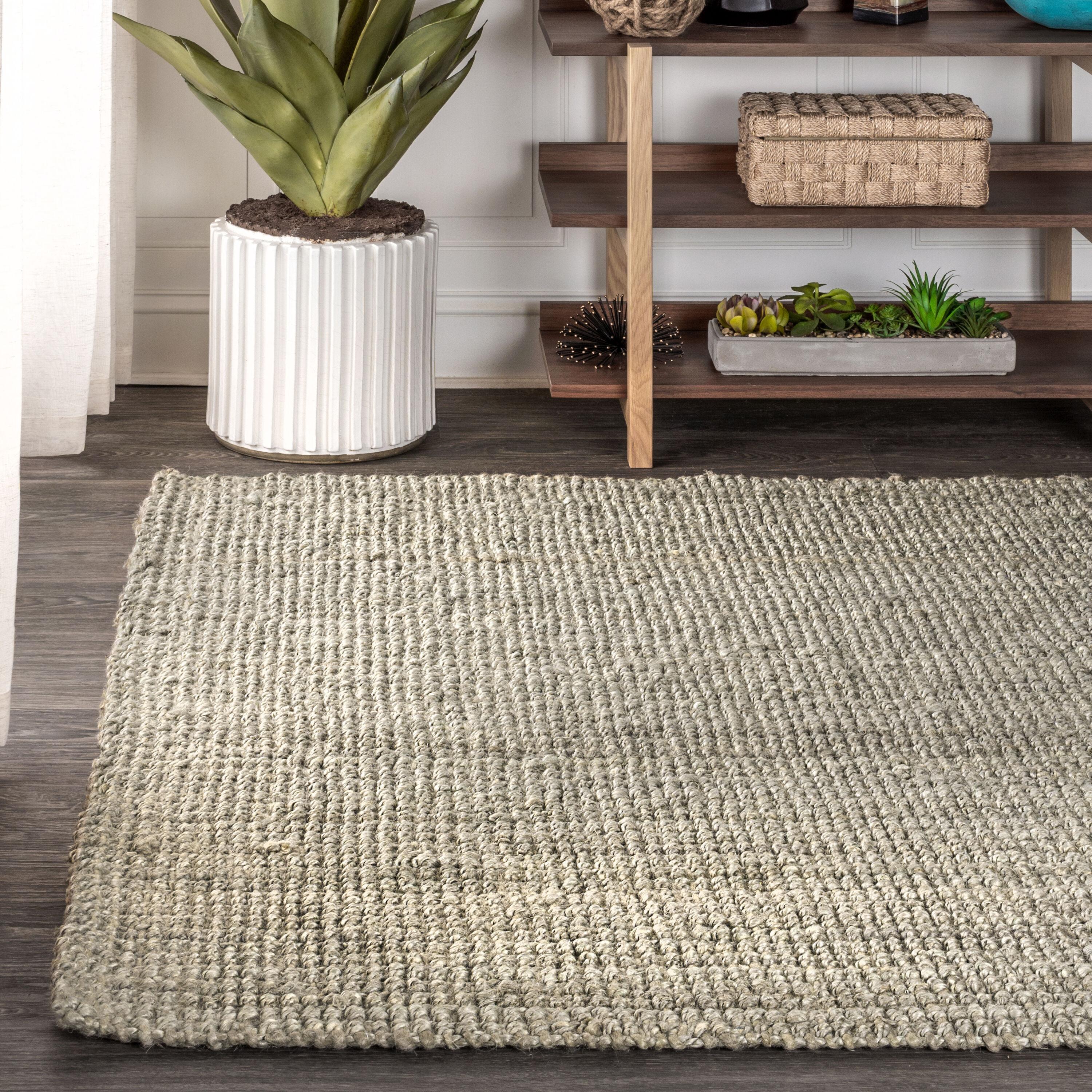 3'x5' Pata Hand Woven Chunky Jute Area Rug, Gray - JONATHAN Y