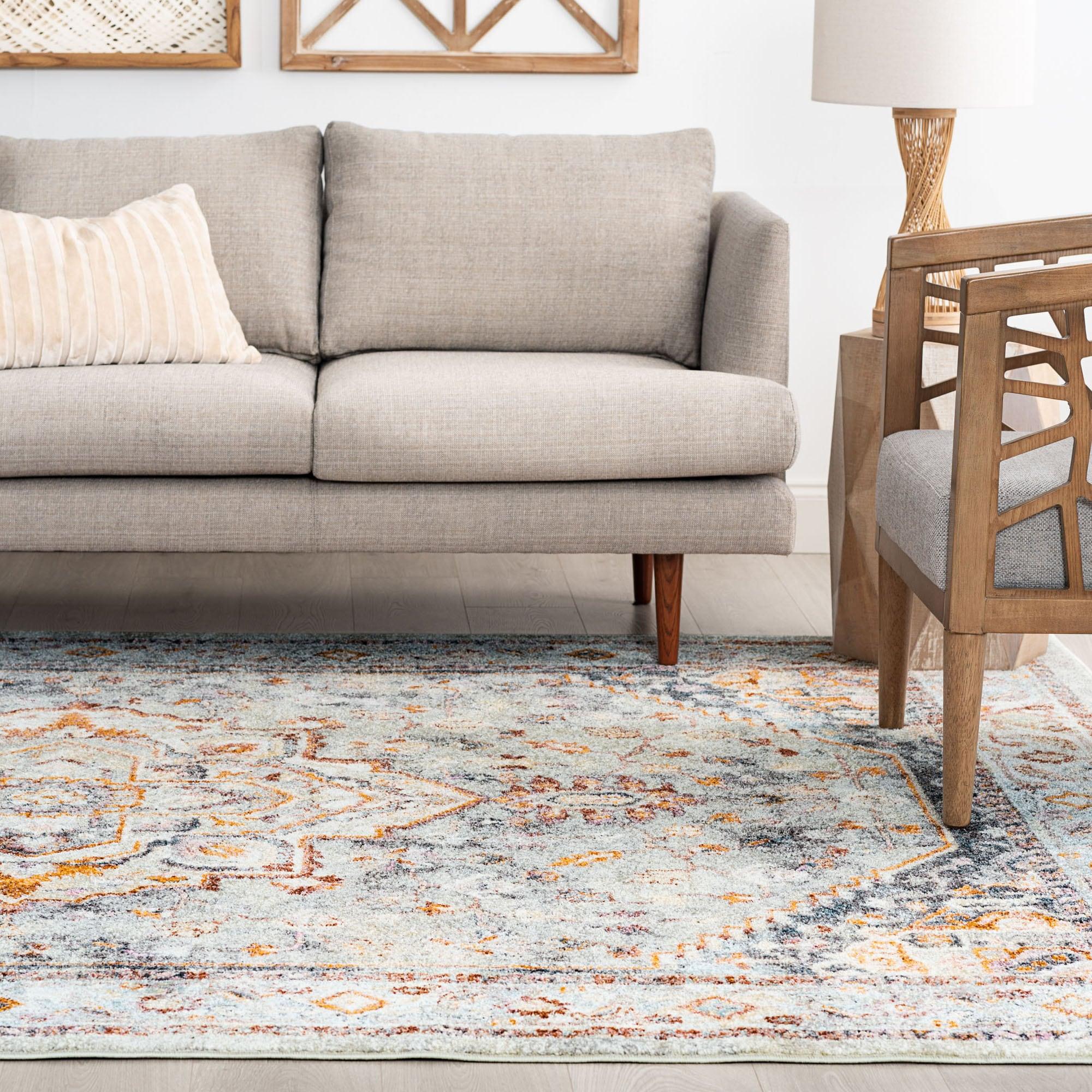 Tayse Wakefield 8 x 10 (ft) Loomed Polypropylene Gray Rectangular Indoor Area rug