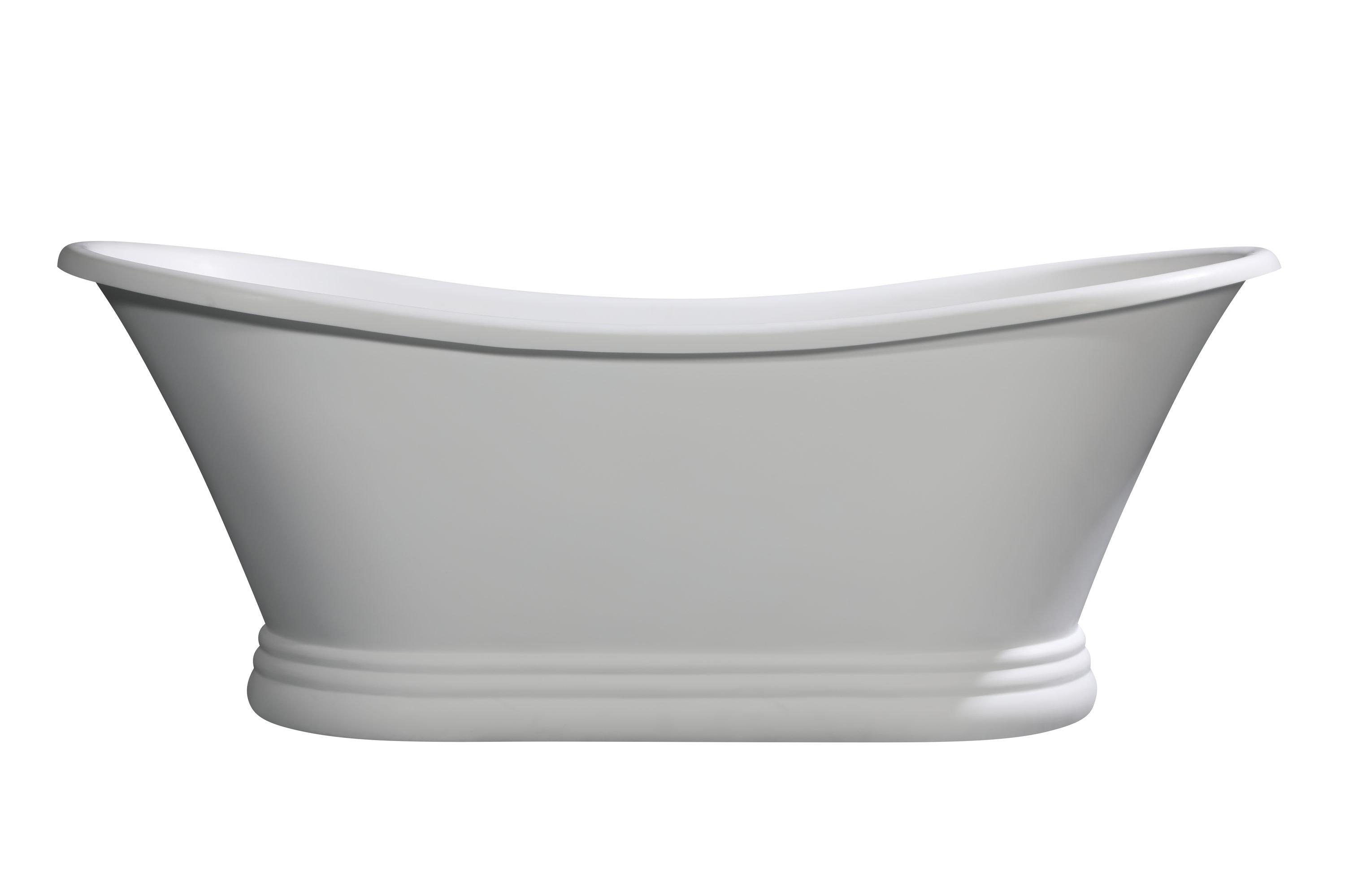63.4'' x 29.5'' Freestanding Soaking Stone Bathtub
