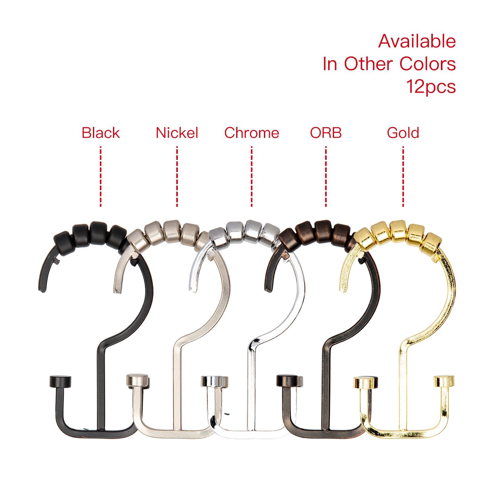 Utopia Alley Shower Hooks - Double Shower Curtain Rings for Bathroom - Rust Resistant Shower Curtain Hooks for Shower Curtain or Liner - Double Shower Curtain Hooks - Set of 12, Oil Rubbed Bronze