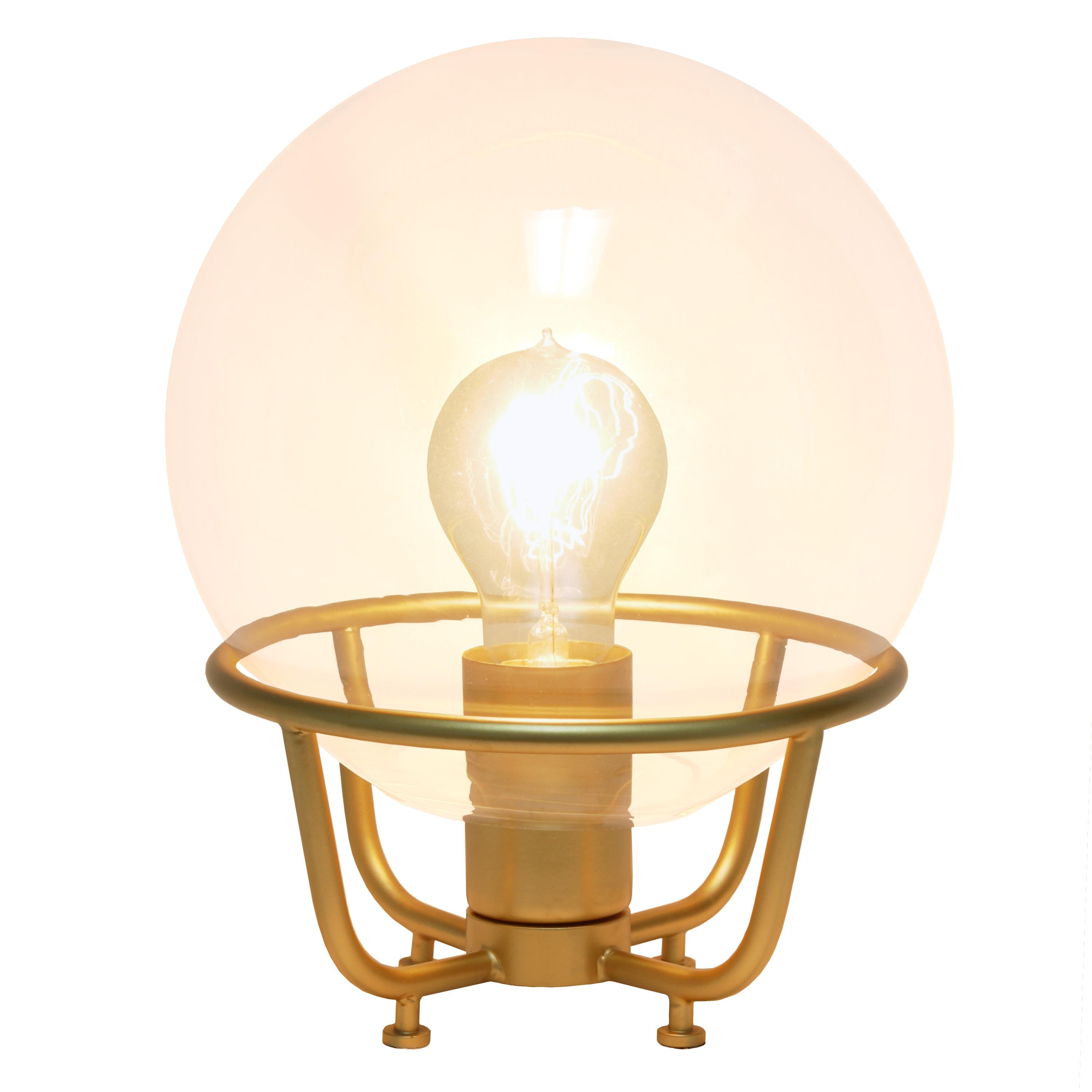 Old World Globe Glass Table Lamp Matte Gold - Lalia Home: Small, Industrial Look, No Assembly Required