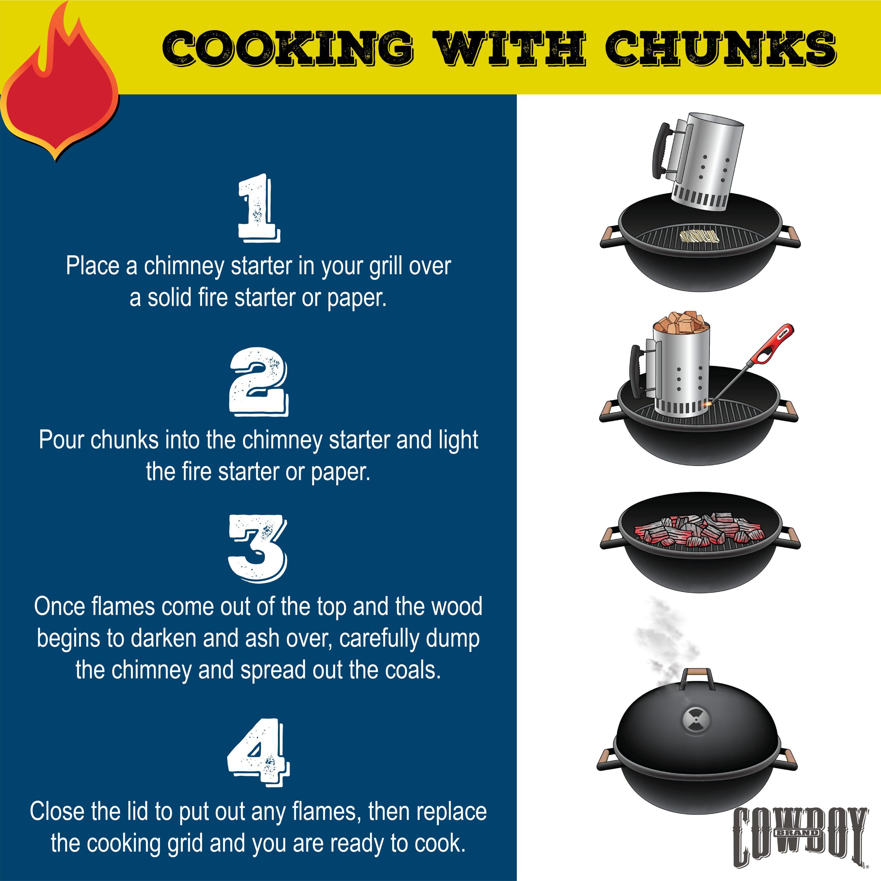 Cowboy Charcoal Hickory 600 Cubic inch(es) Wood chunks