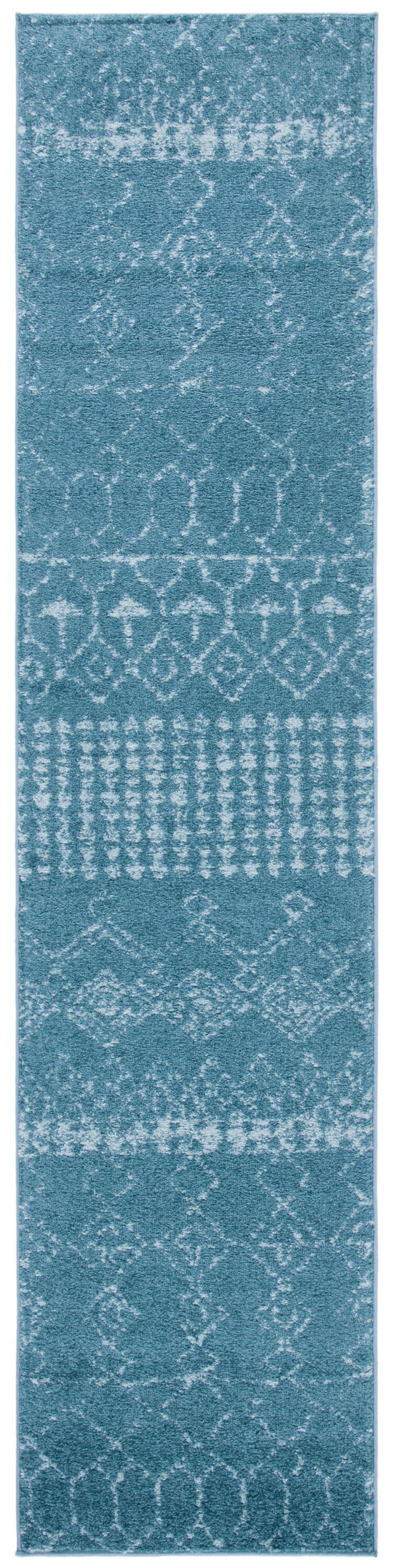 Tulum TUL229 Power Loomed Runner Rug - Turquoise/Blue - 2'x9' - Safavieh.