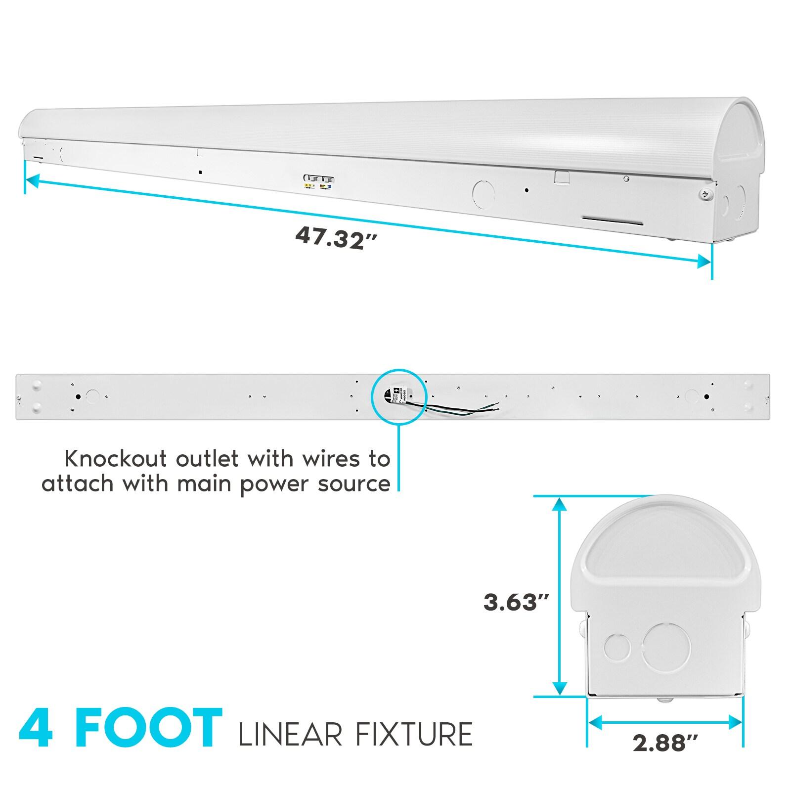 Luxrite 4' Selectable CCT Linear LED Shop Light