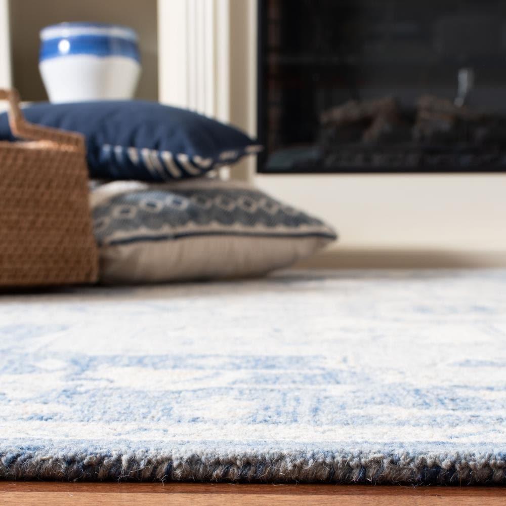 Micro-Loop MLP503 Hand Tufted Area Rug - Blue/Ivory - 5'x5' - Safavieh.