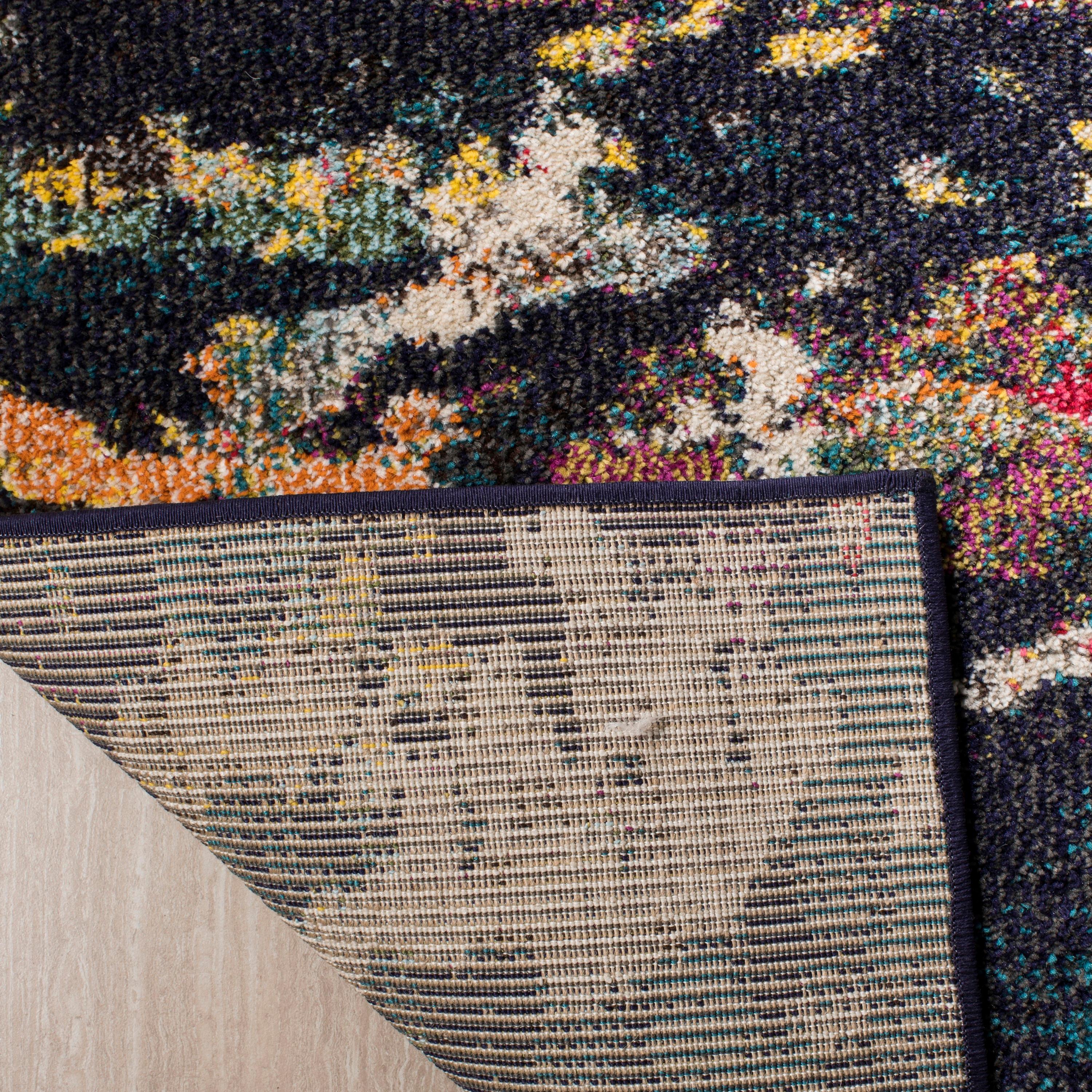 Monaco MNC260 Power Loomed Indoor Runner Rug - Brown/Teal - 2'2"x8' - Safavieh