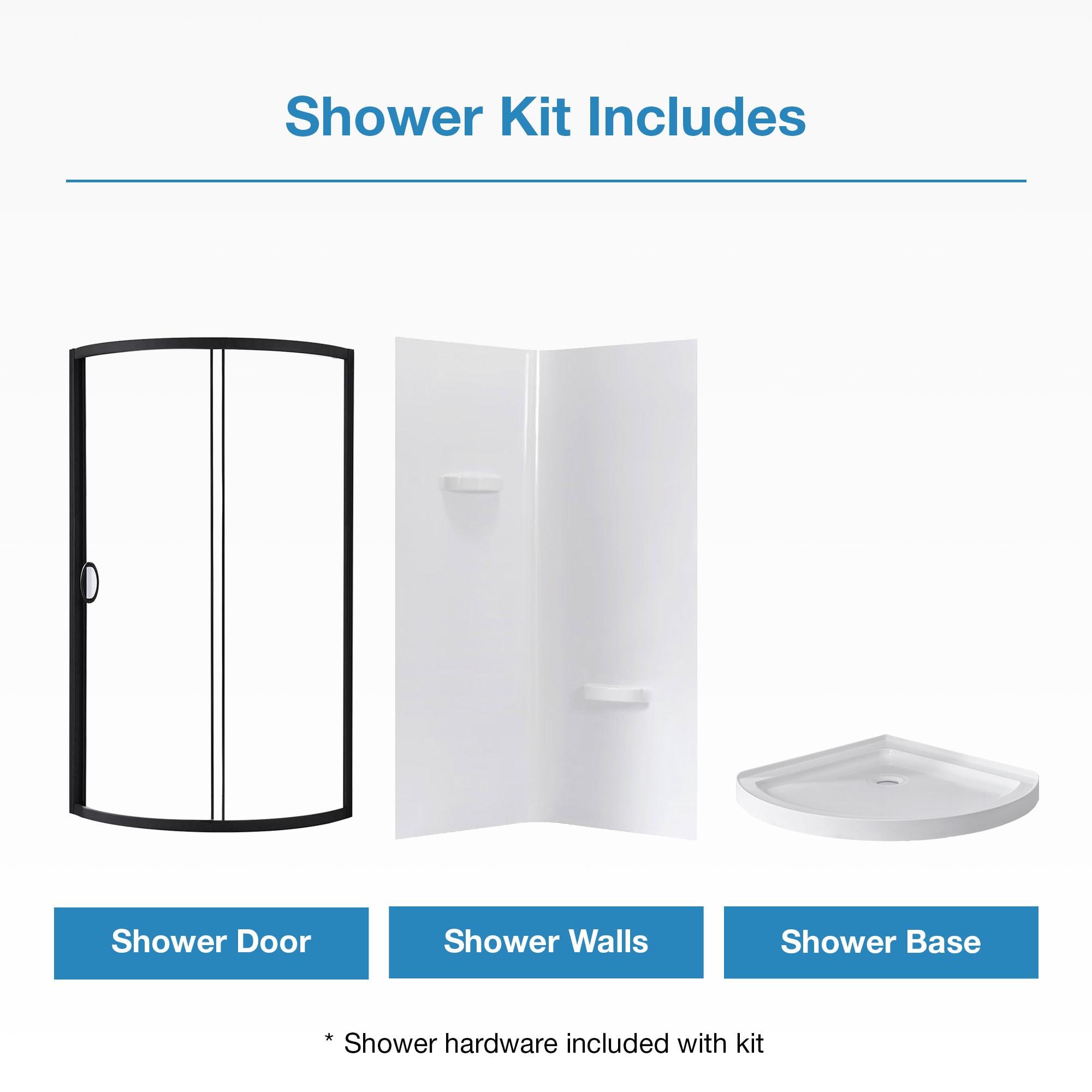 OVE Decors Breeze 33 in. Round Shower Kit w/ Clear, Base, Wall
