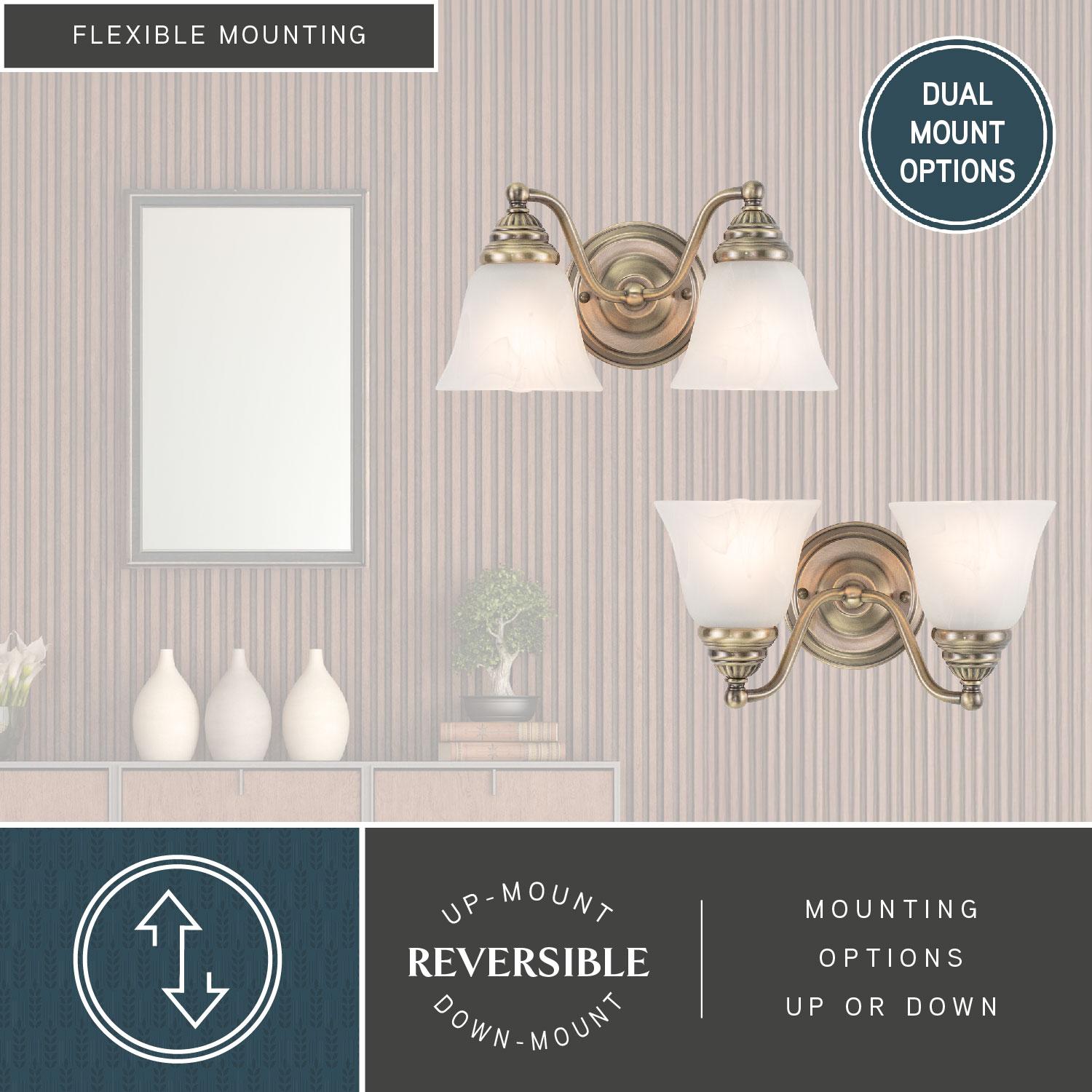 Vaxcel Standford 2 - Light Vanity in  Antique Brass