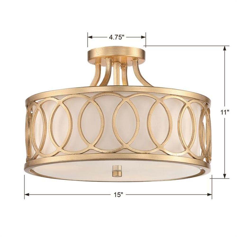 Crystorama Lighting Graham 3 - Light Semi-Flush Mount in  Antique Gold