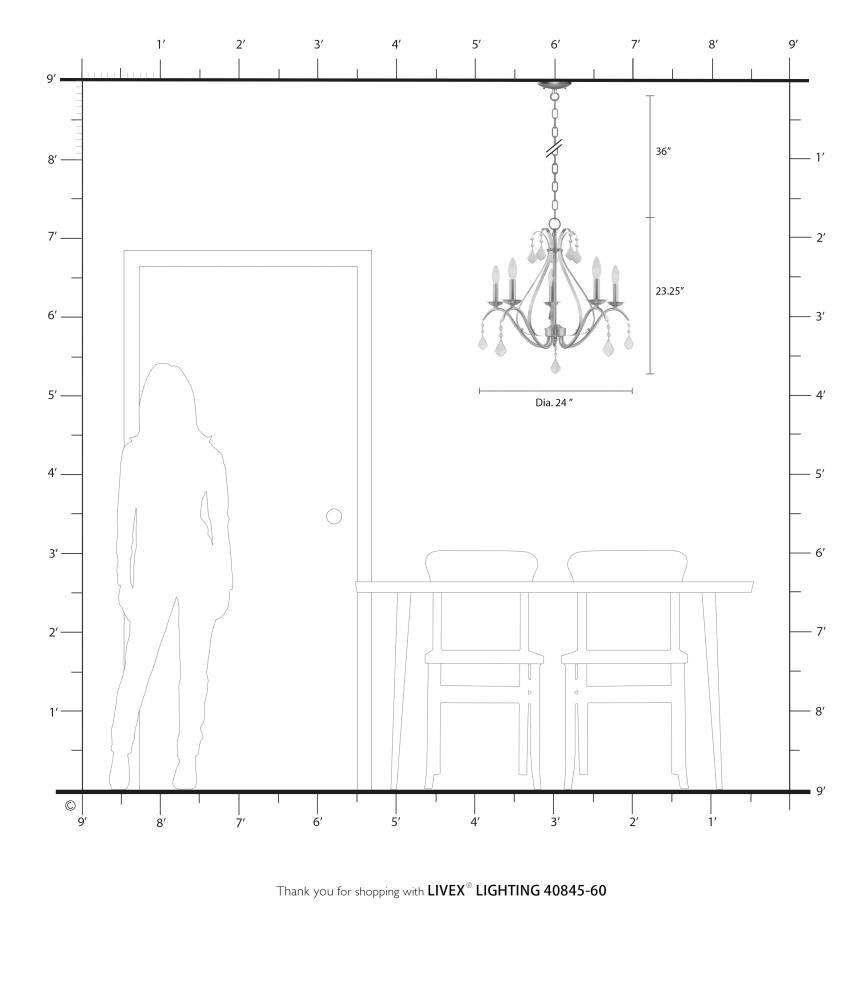 Livex Lighting Caterina 5 - Light Chandelier in  Antique White
