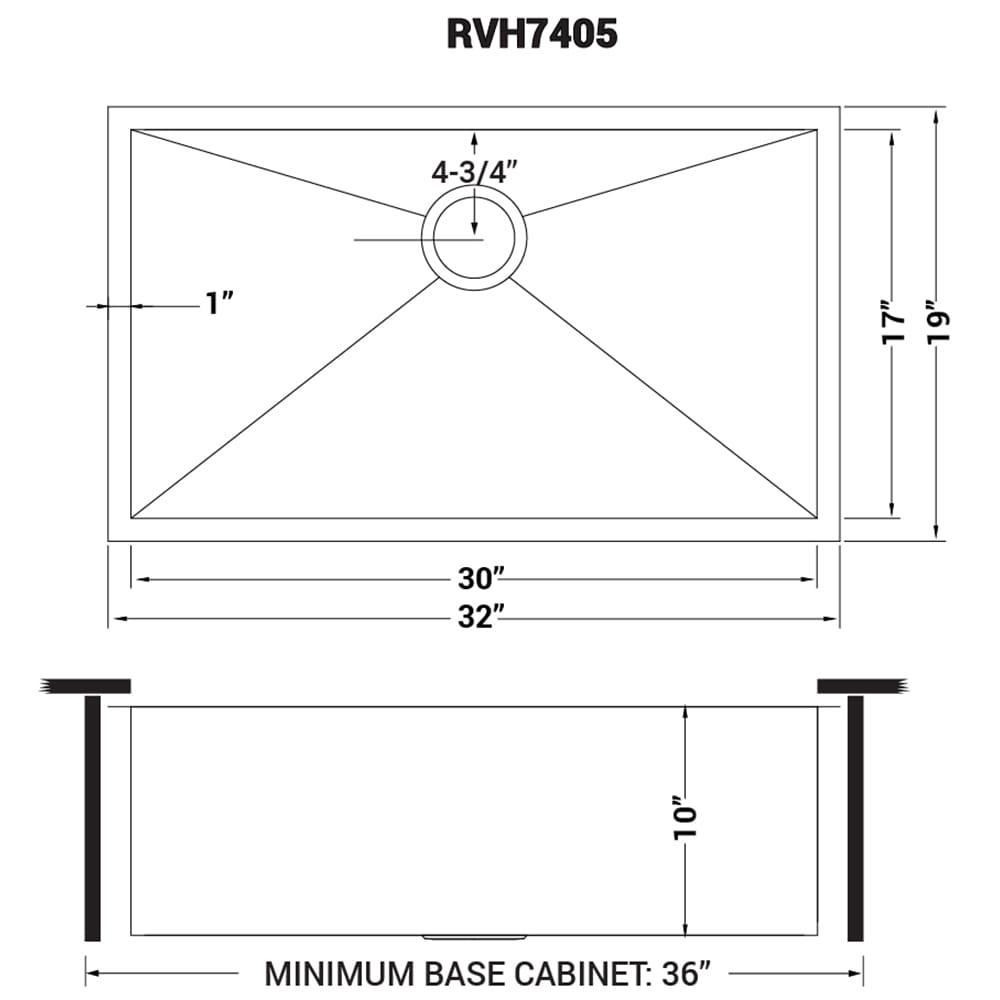Nesta 32'' L Undermount Single Bowl Stainless Steel Kitchen Sink