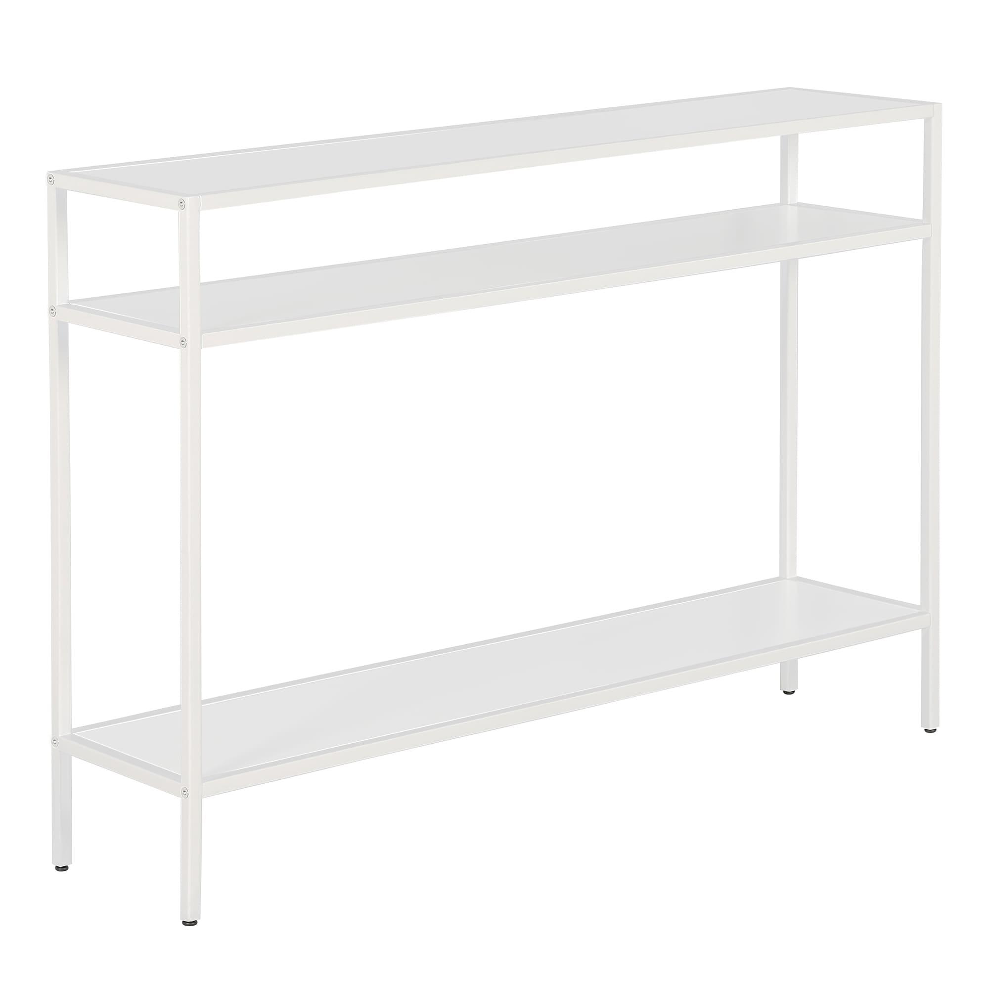 42 Inches Matte White Metal Console Table - Henn&Hart