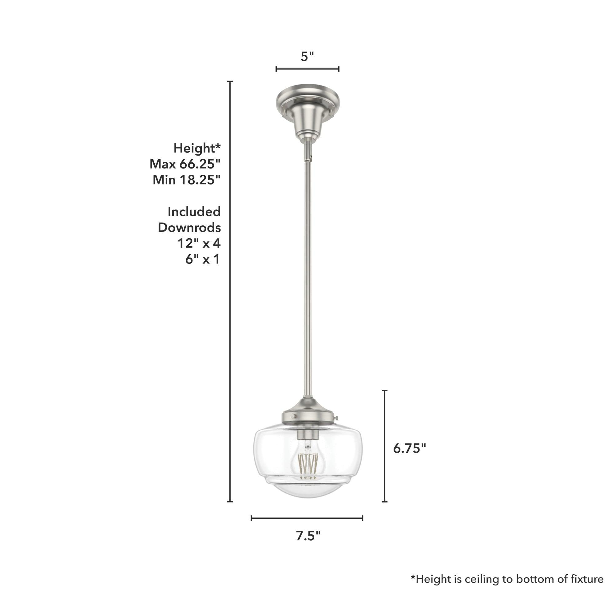 Saddle Creek 1 - Light Single Schoolhouse Pendant with Glass