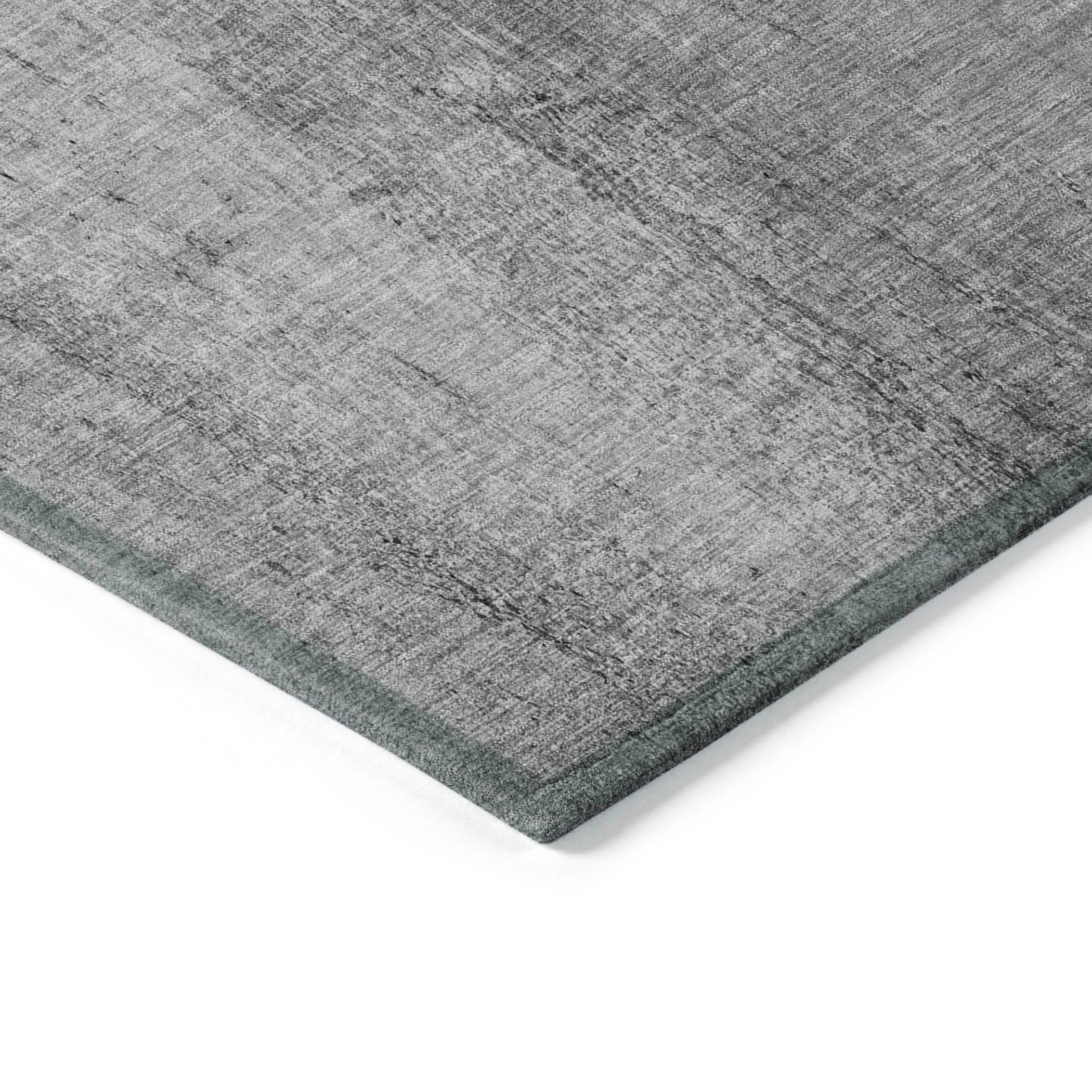 Gray 8' x 10' Synthetic Washable Coastal Area Rug