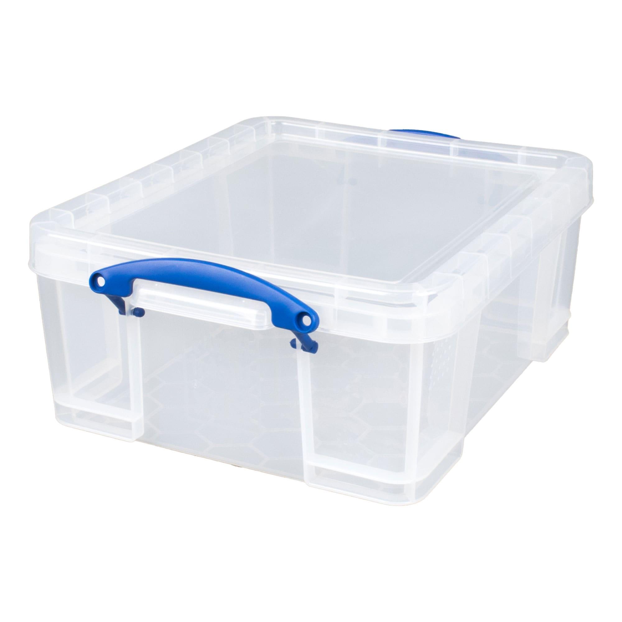 Really Useful Box Plastic Storage Container w/Snap Lid & Clip Lock Handles