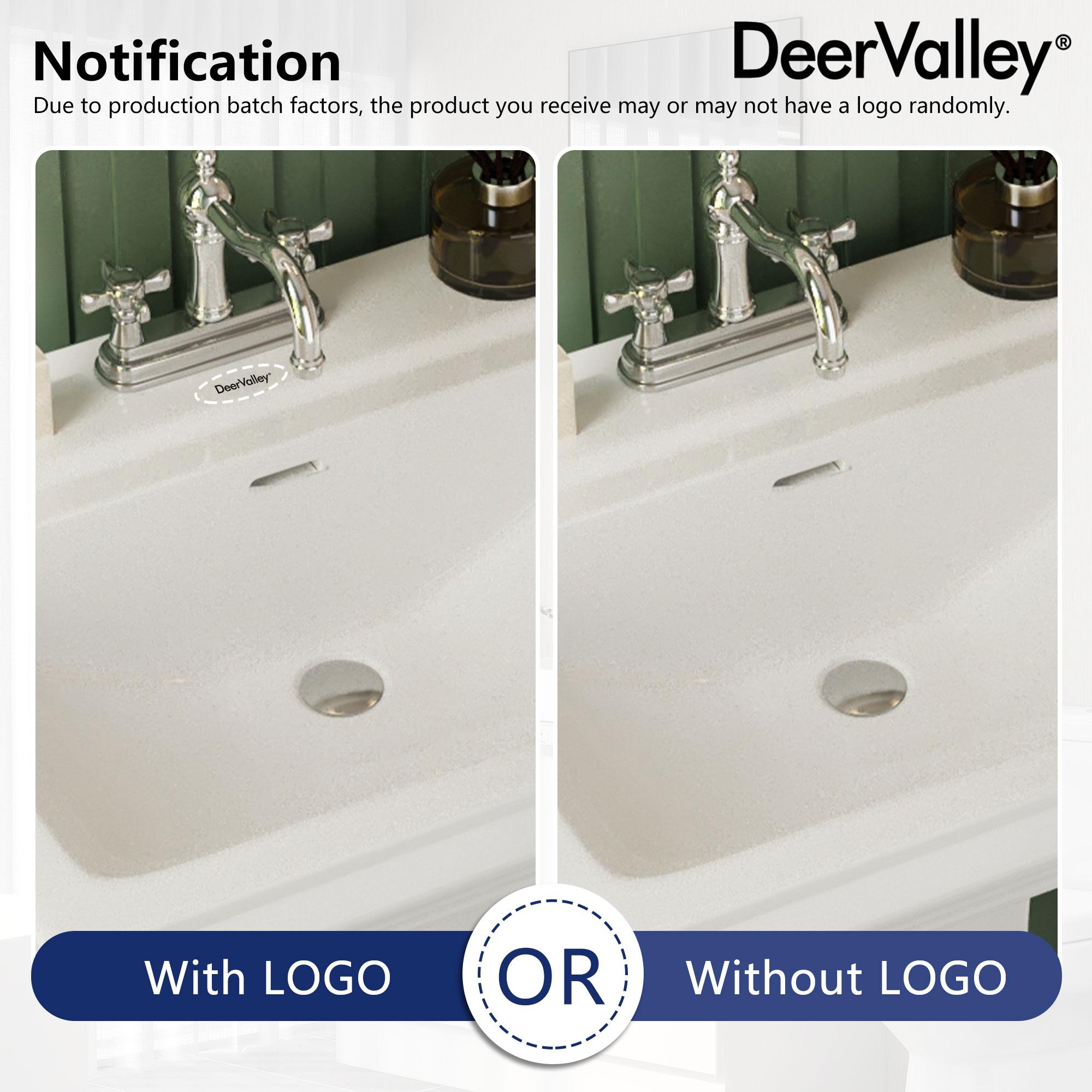 DeerValley Apex 34" Tall Rectangular Vitreous China Pedestal Bathroom Sink with Overflow DV-1P521