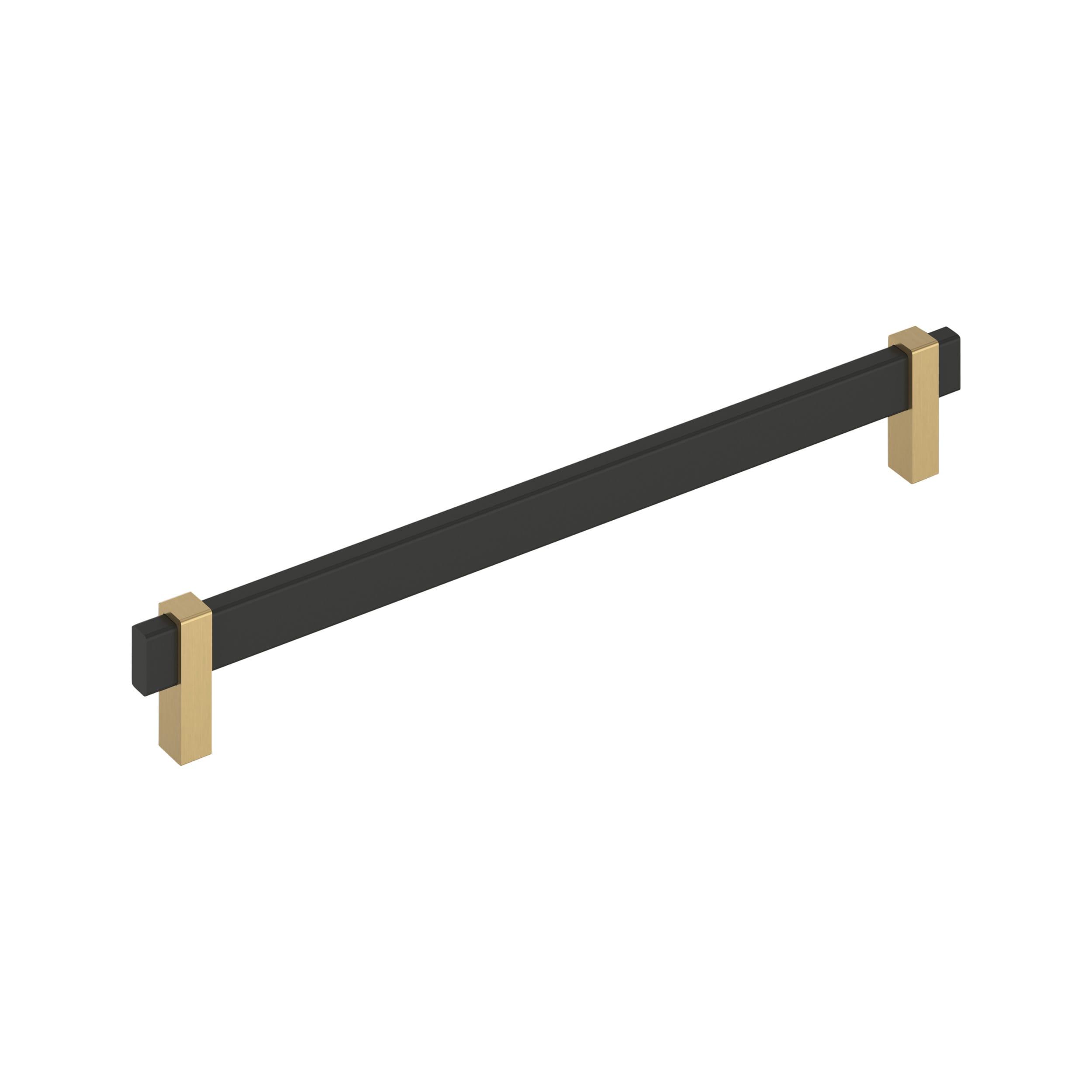 Amerock Mulino 10-1/16 inch (256mm) Center-to-Center Matte Black/Champagne Bronze Cabinet Pull