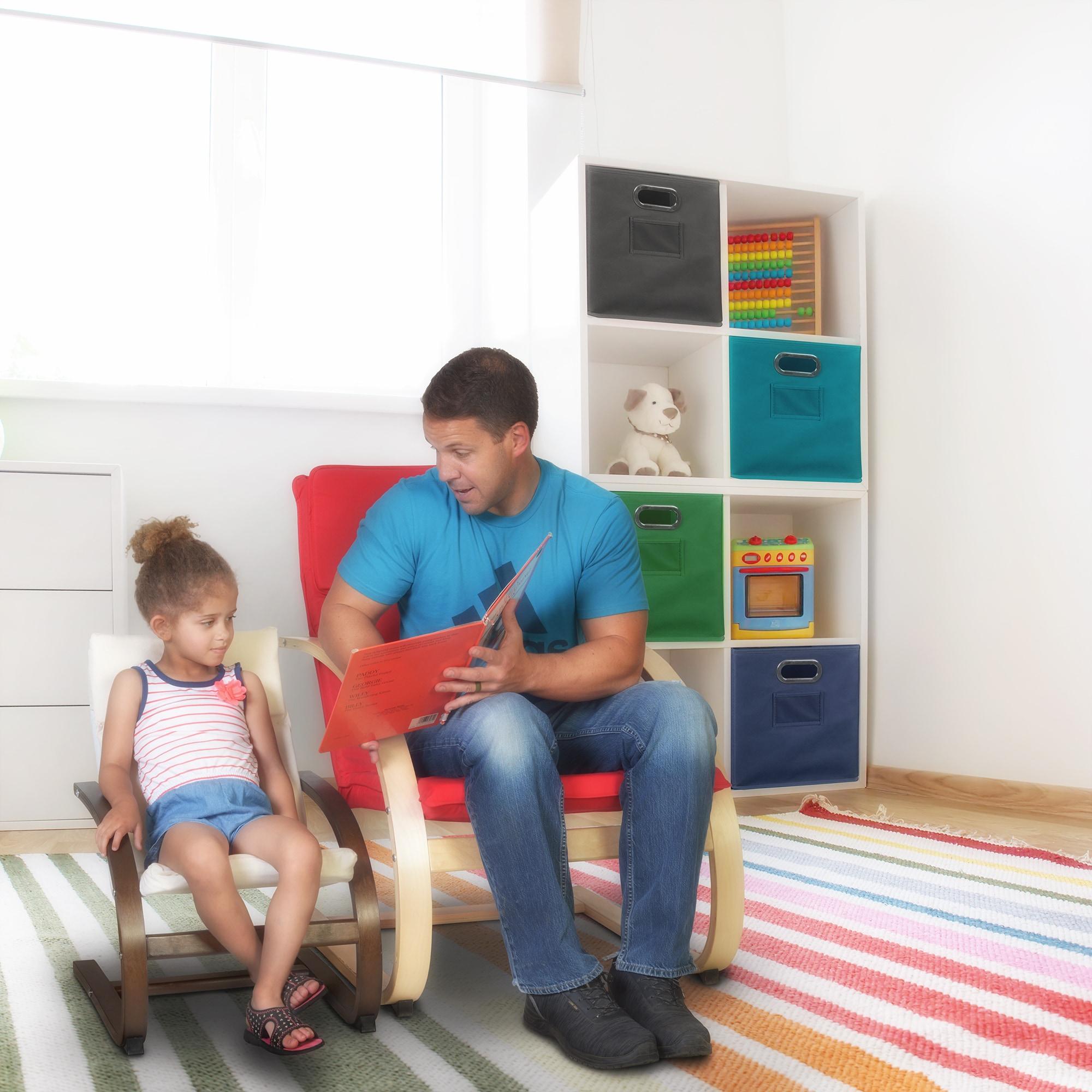 Niche Mia Bentwood Reclining, Lounge, Rocking Chair- Natural/ Red