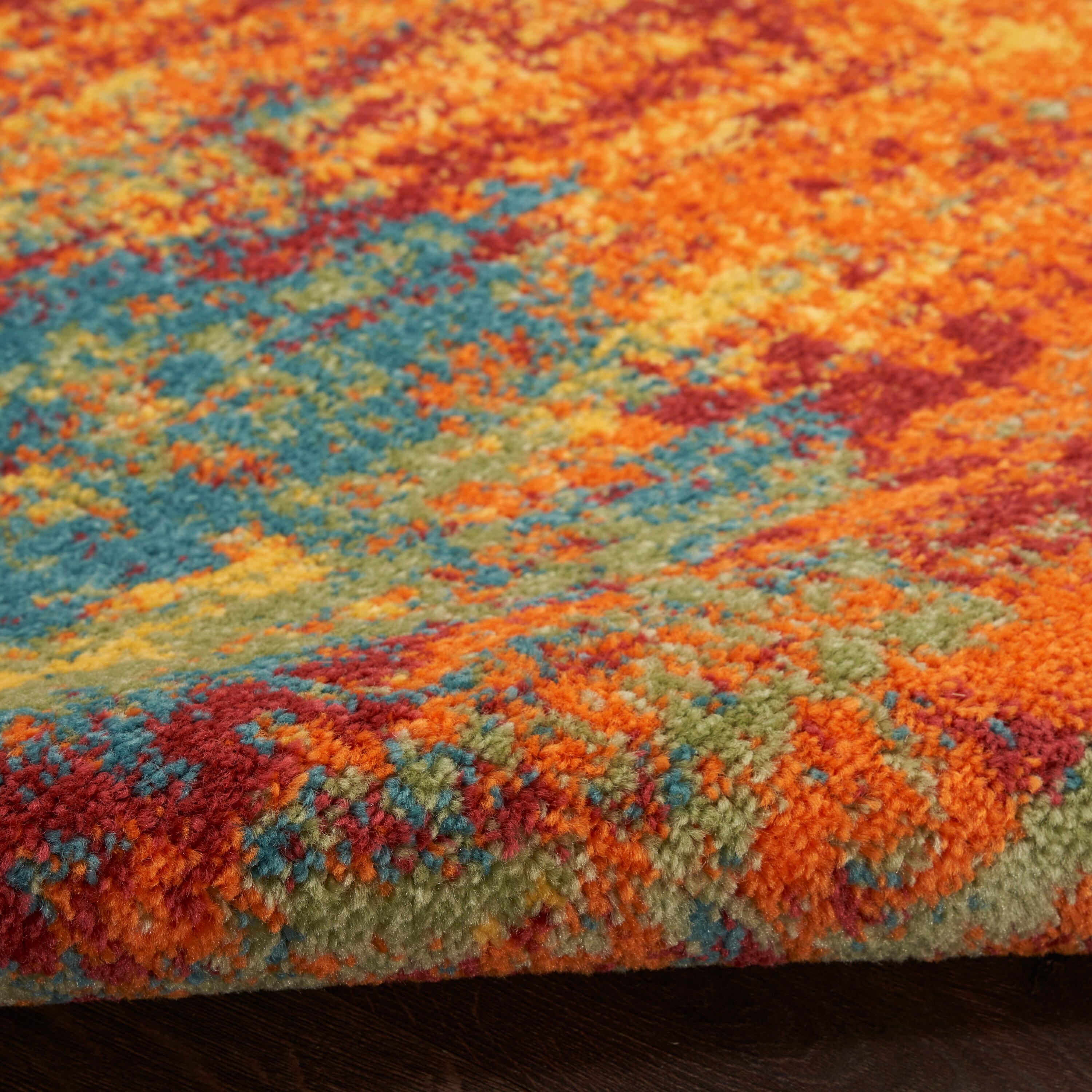 Nourison Essentials Abstract Indoor Outdoor Rug Flame 4' x 6'