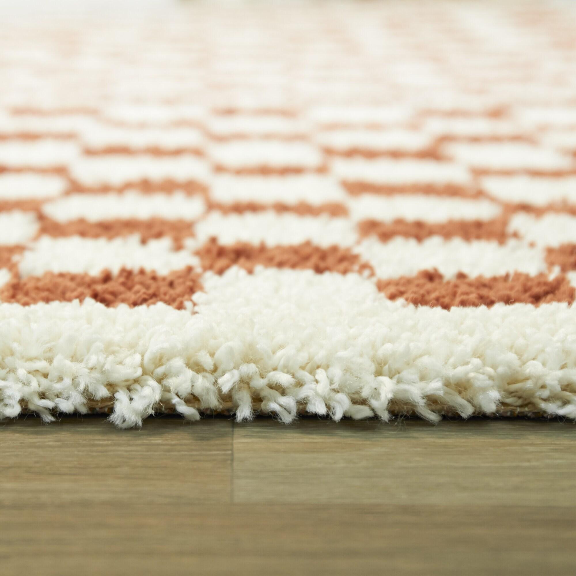 Balta 5 x 7 (ft) Loomed Polypropylene Burnt Orange Rectangular Indoor Geometric Mid-Century Modern Area rug