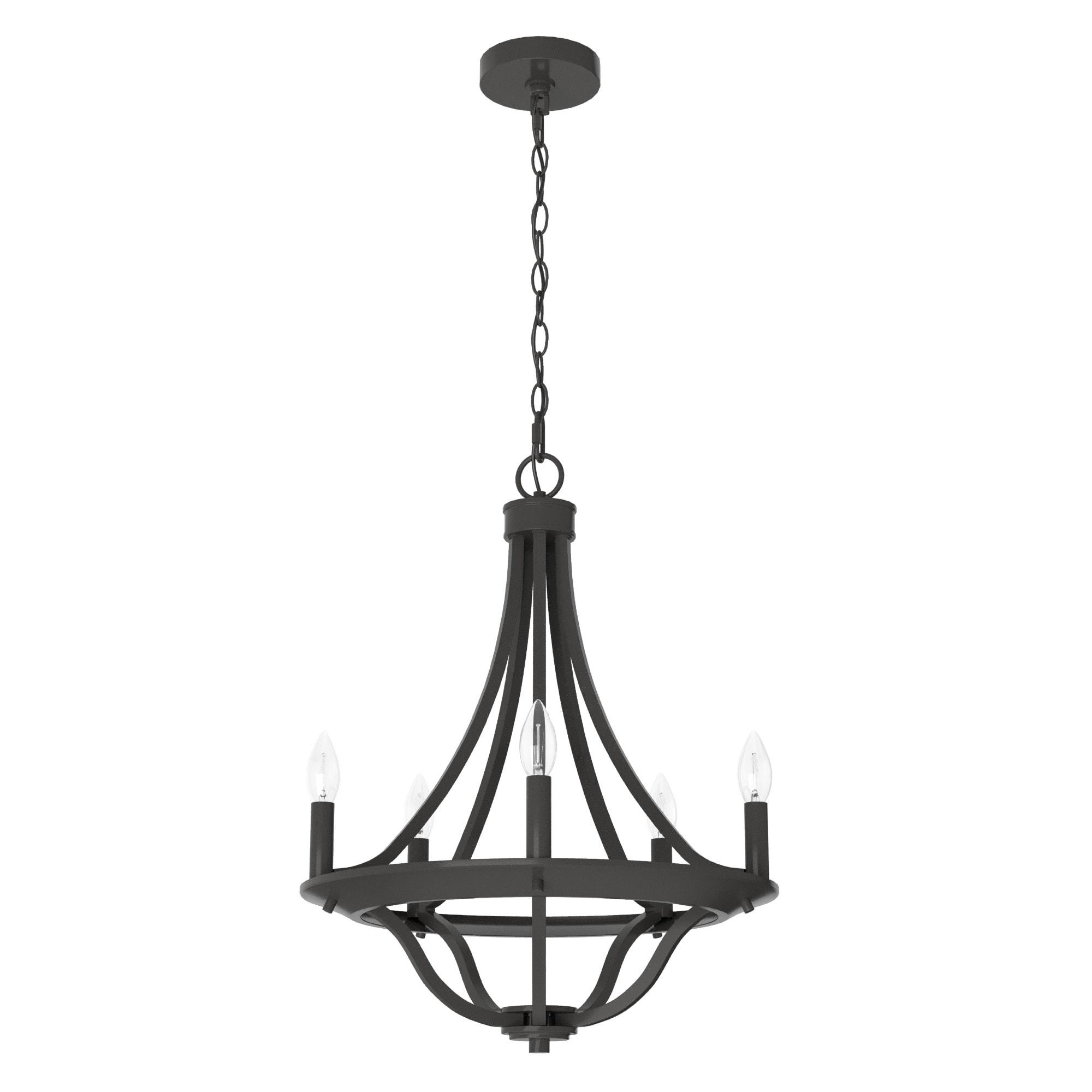 Perch Point 5 Light Candle Style Wagon Wheel Chandelier