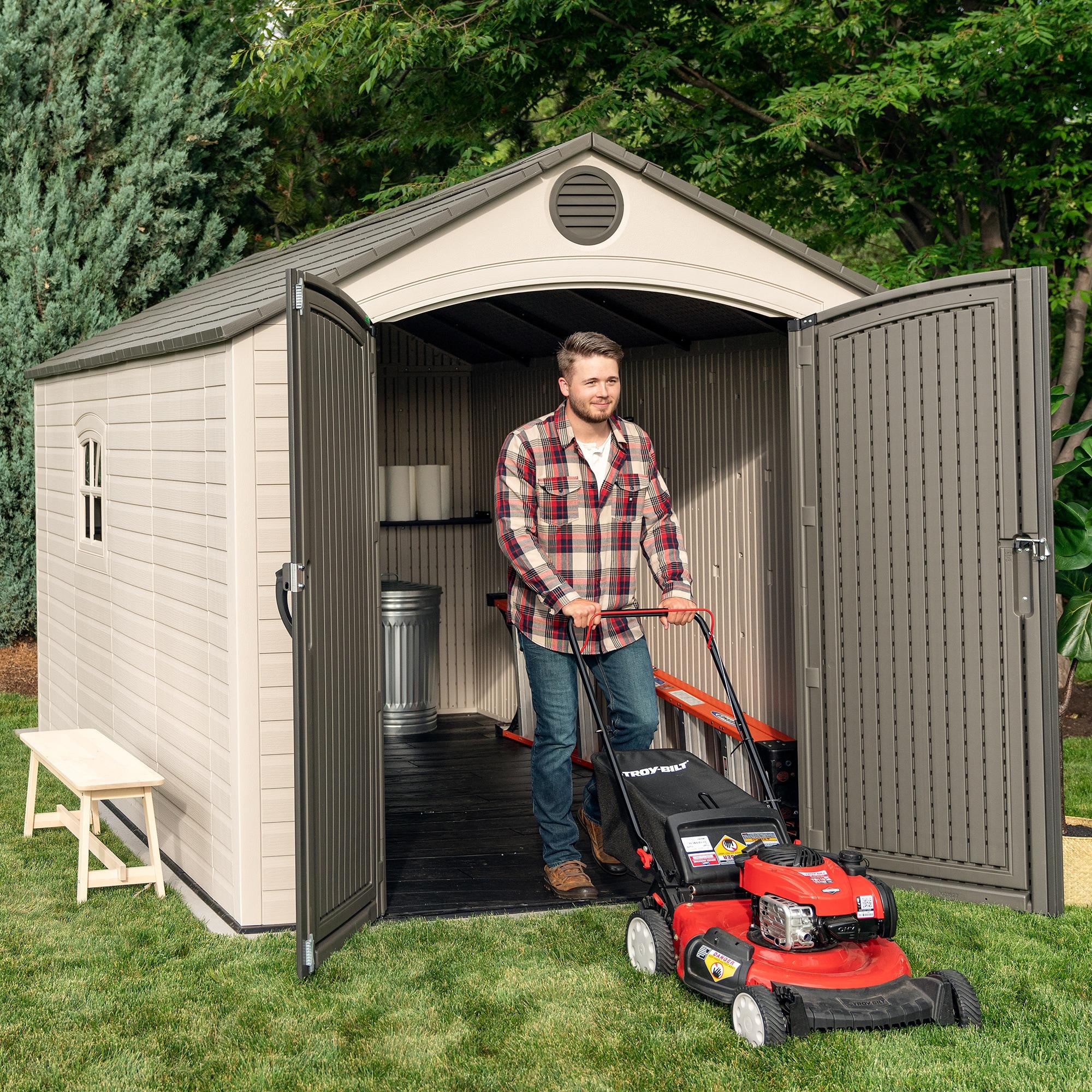 Lifetime 8 Ft. x 12.5 Ft. High-Density Polyethylene (Plastic) Outdoor Storage Shed with Steel-Reinforced Construction