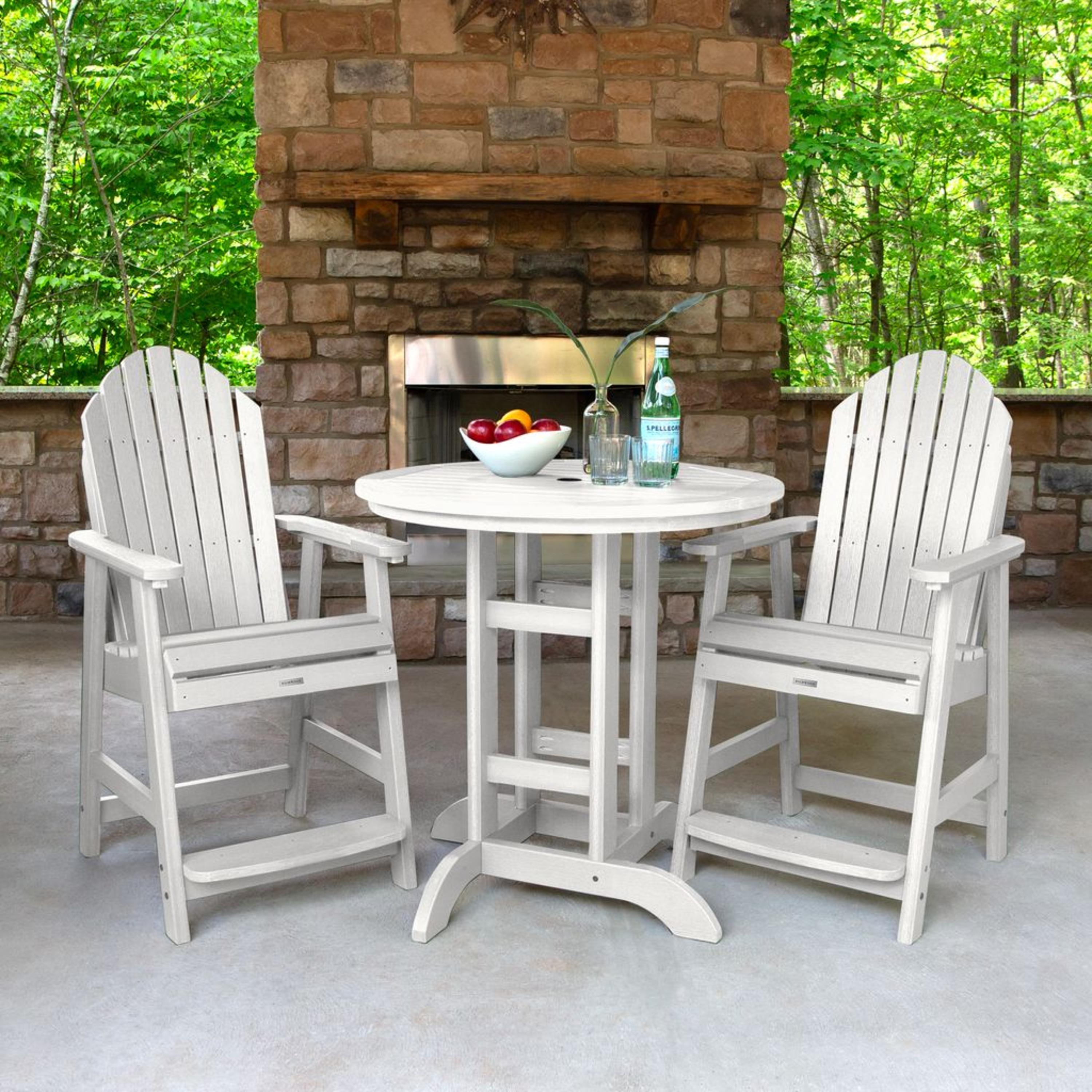 Highwood's 36" Round 3-pc Hamilton Dining Set - Counter Height, Outdoor, Eco-friendly, Synthetic Wood