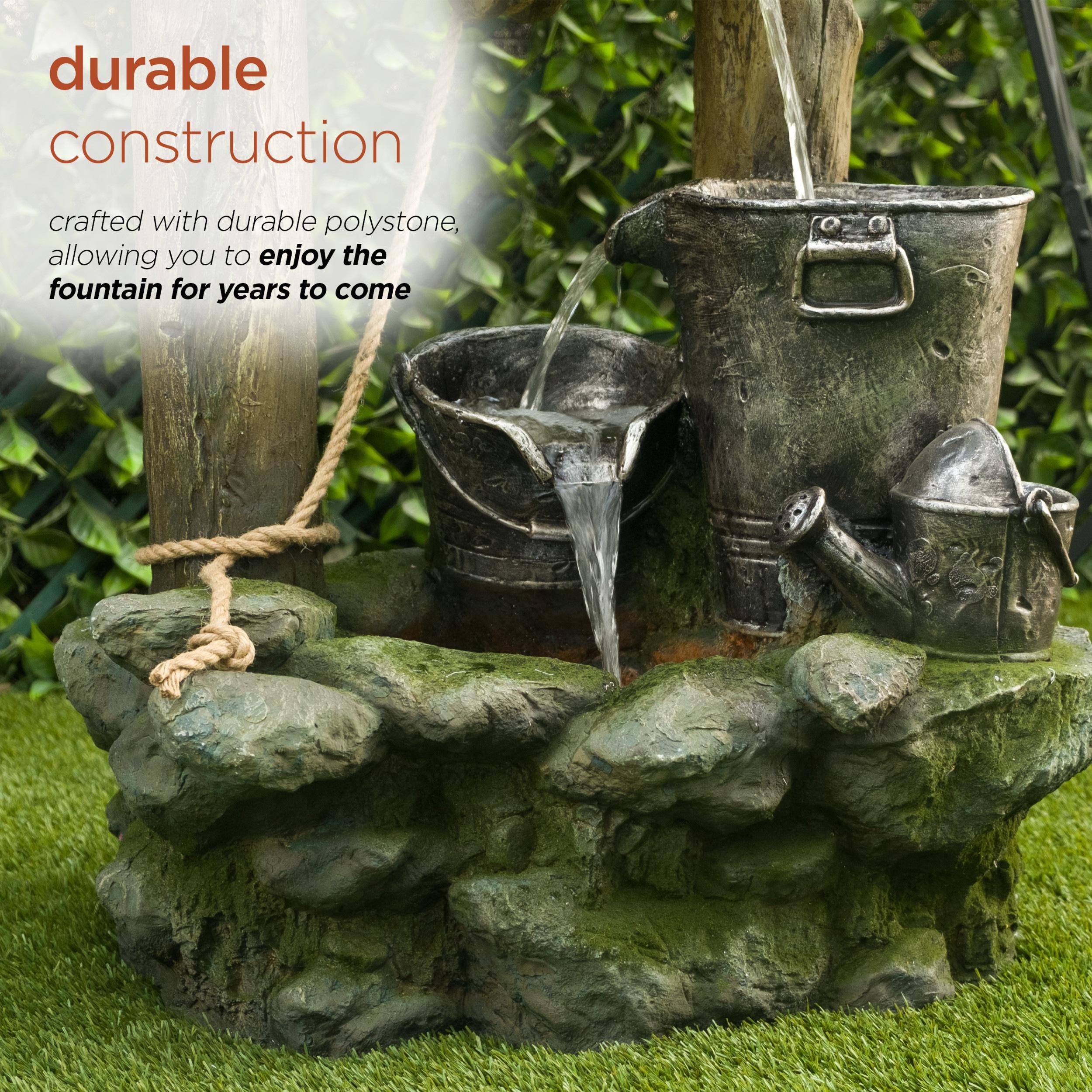 Alpine Corporation 72" Clear Glass Panel with Embossed Leaves Waterfall Fountain: Freestanding, Electric, Indoor/Outdoor Use