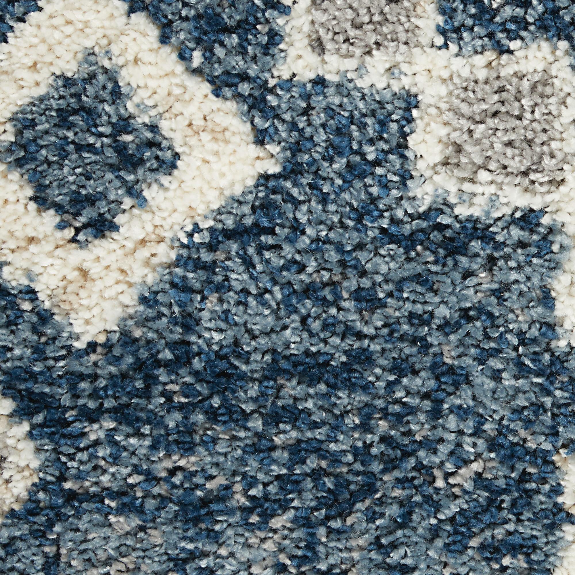 Nourison Scandinavian Shag Shag Denim Blue 7'10" x 10'6" Area Rug, (8x11)