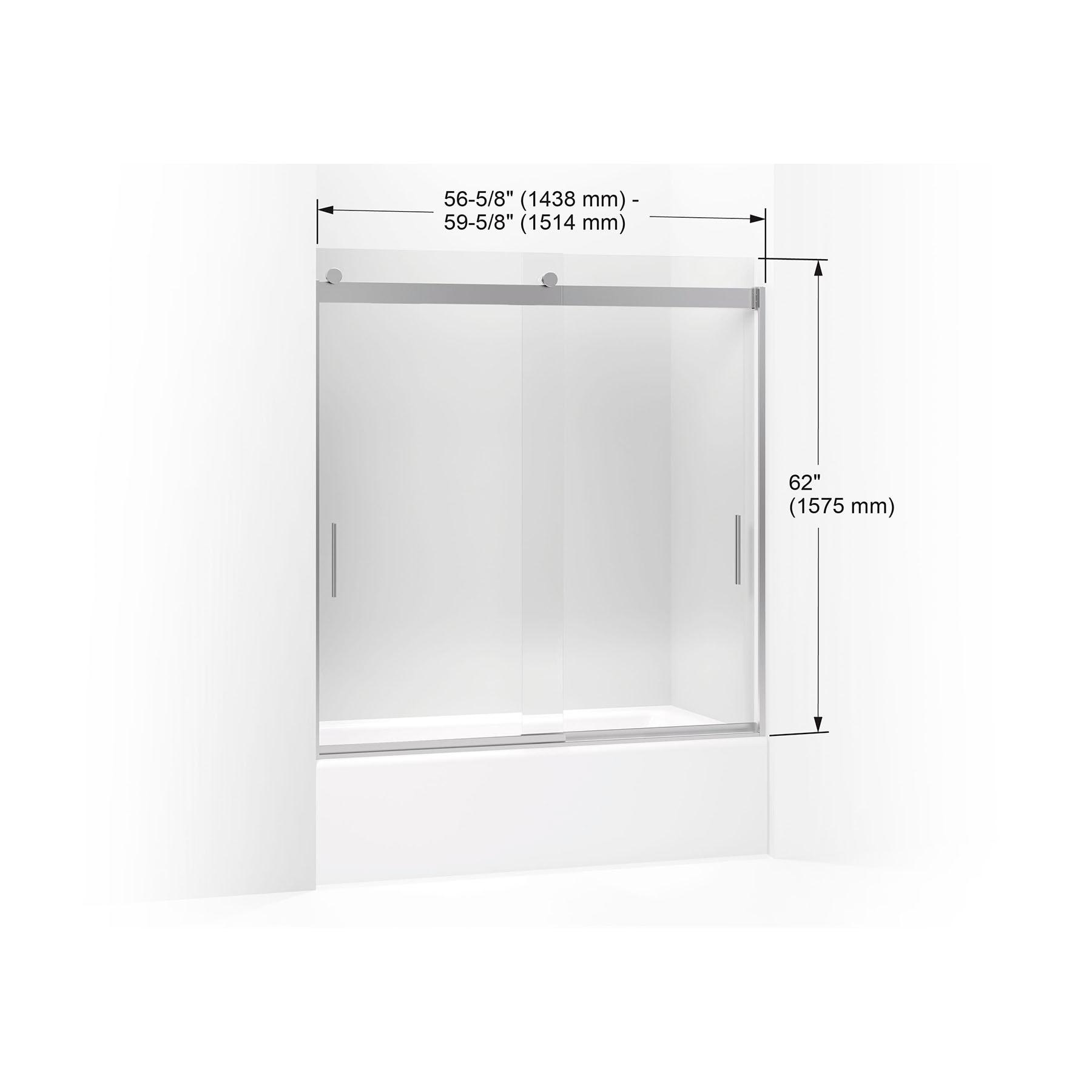 Levity 59.62" x 62" Bypass Bath Door with CleanCoat® Technology