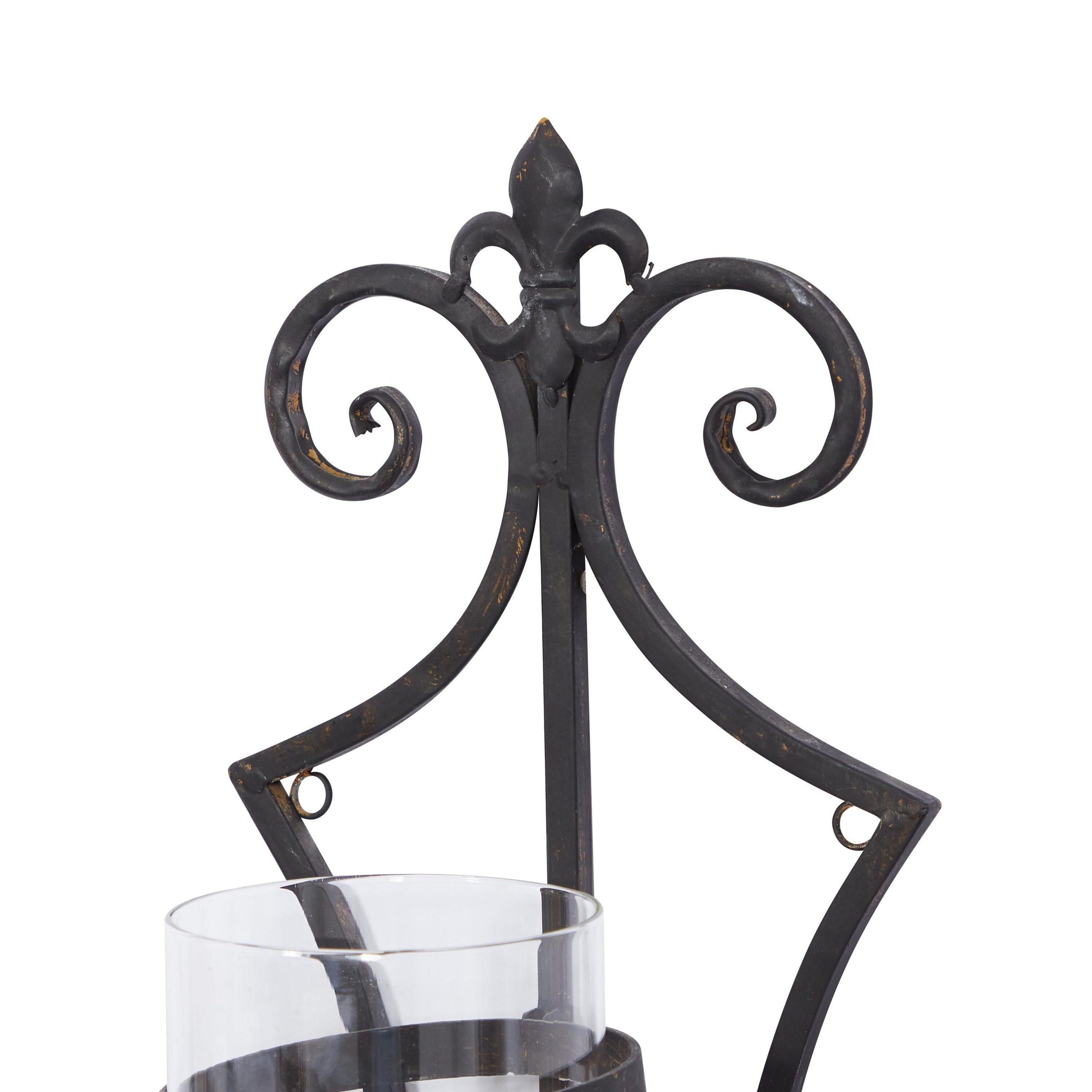 DecMode Black Metal Wall Sconce