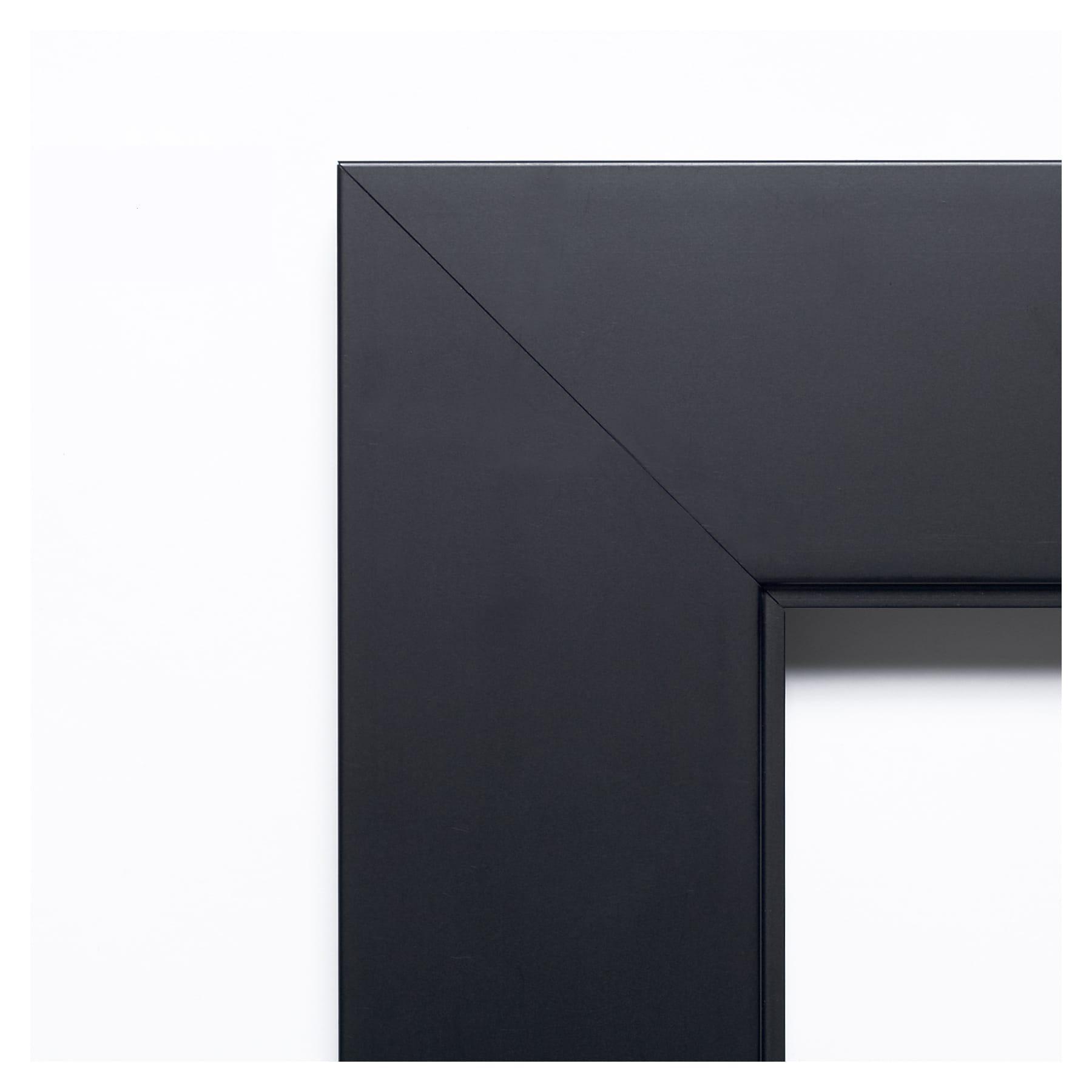 Amanti Art Beveled Wood Bathroom Wall Mirror - Corvino Black Frame Corvino Black Outer Size: 23 x 29 in