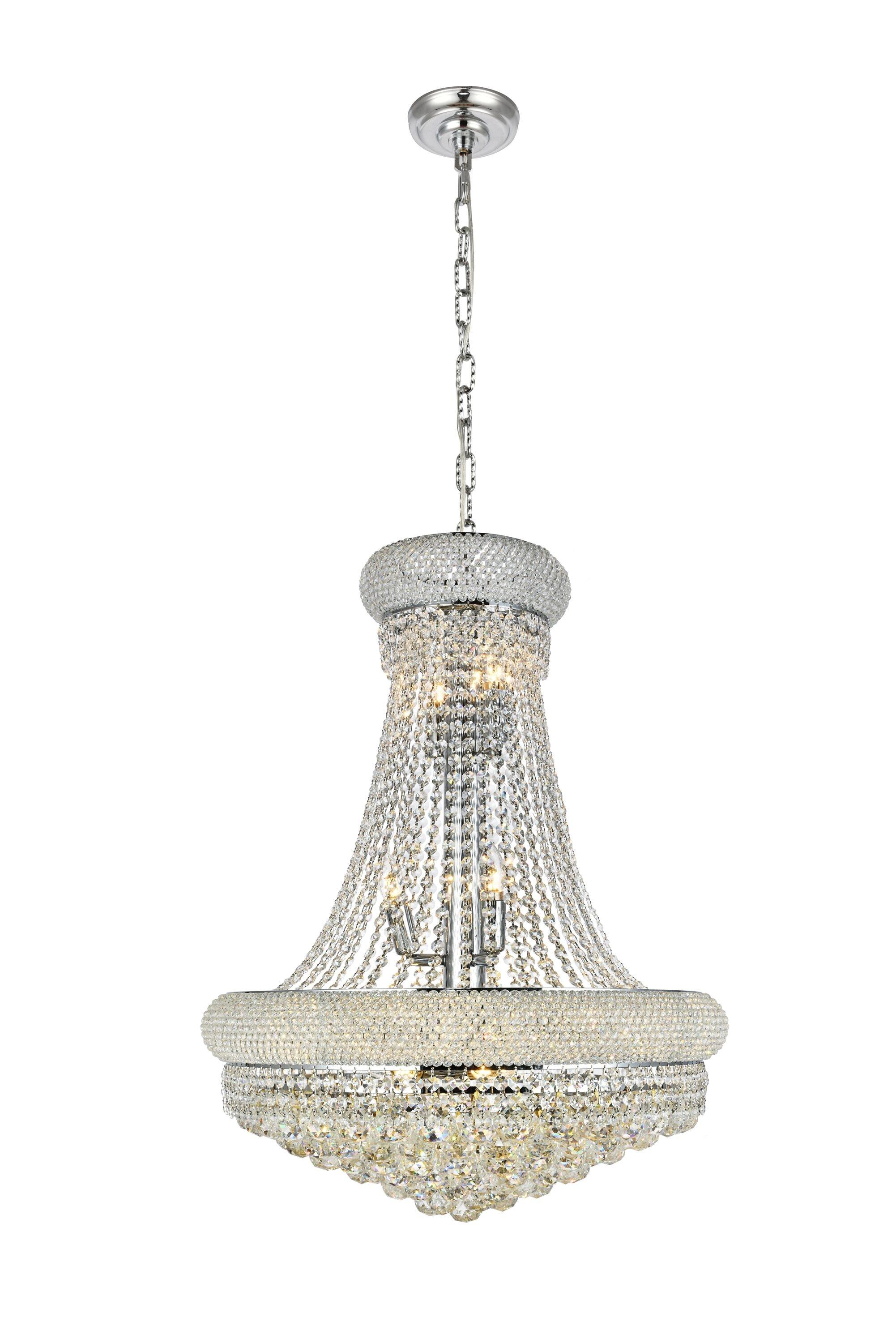 Elegant Lighting Primo 20" Wide Chrome Crystal Chandelier