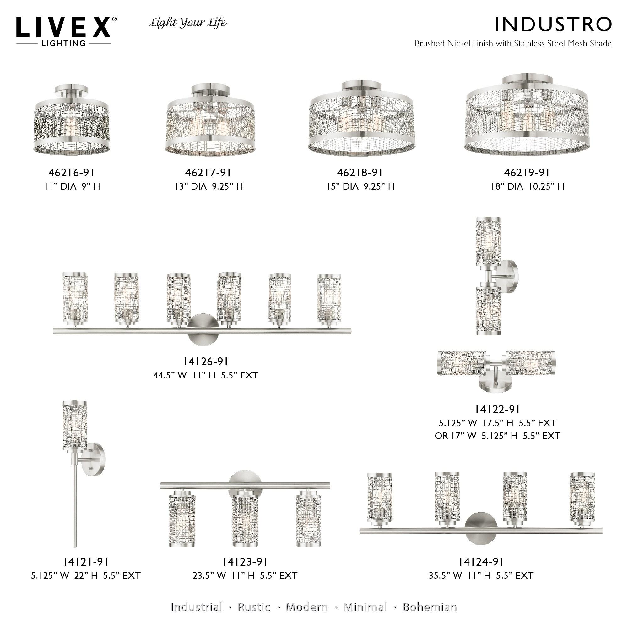 Livex Lighting Industro 1 - Light Sconce in  Brushed Nickel