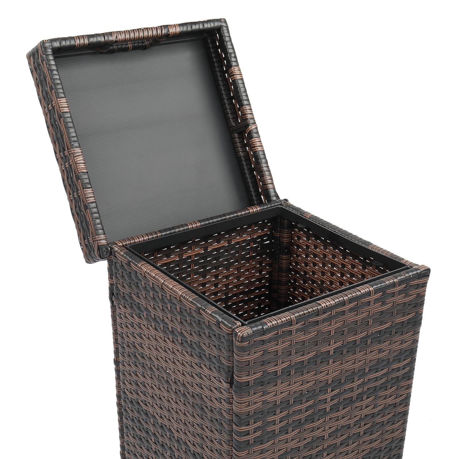 Winado Wicker Manual Lift Outdoor Trash/Recycling Bins - 26.7 Gallons